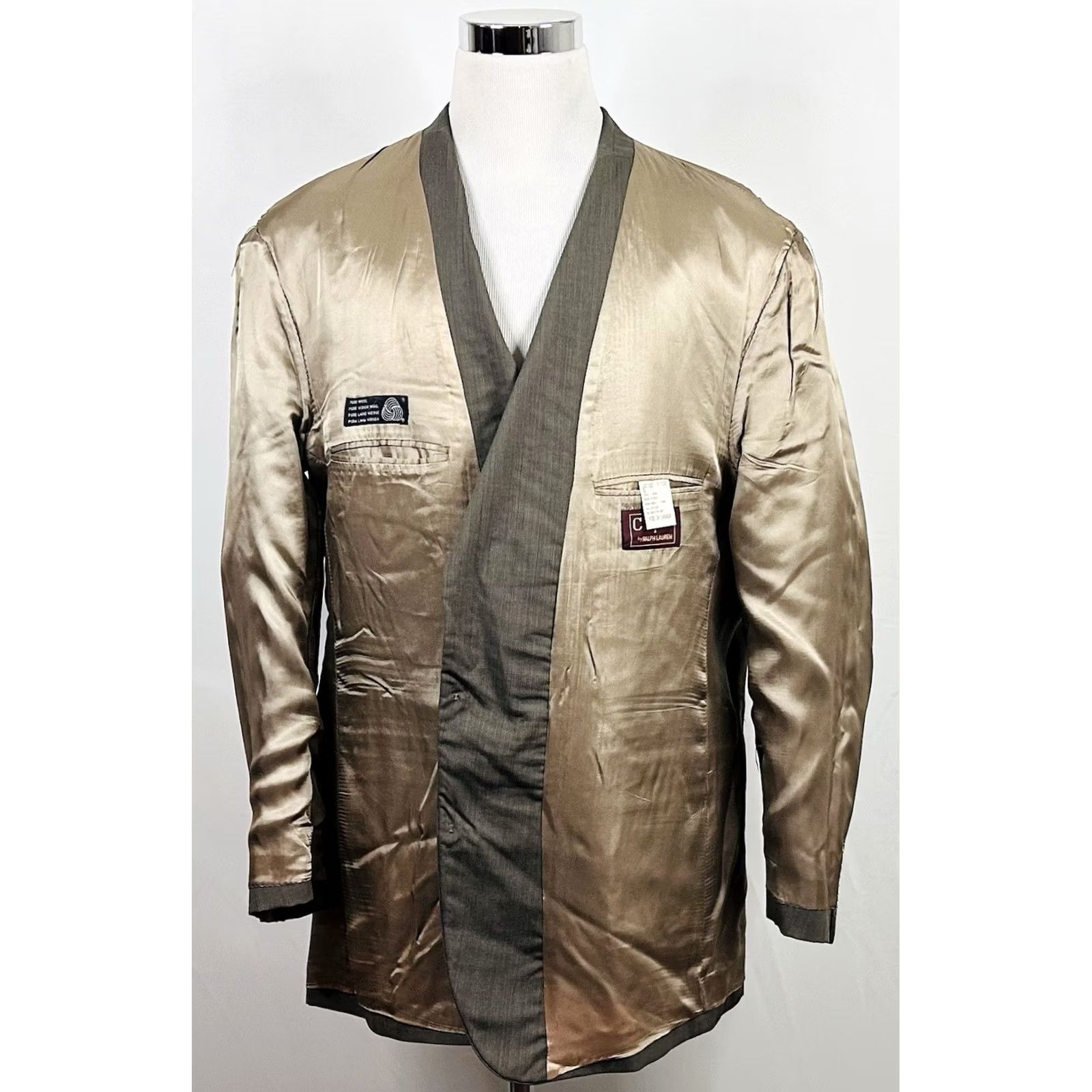 Chaps Chaps Ralph Lauren Sport Coat 50L Wool Beige Plaid Two-Button Lined Vented Men Jacket Coat Size US XS / EU 42 / 0 - 7 Thumbnail