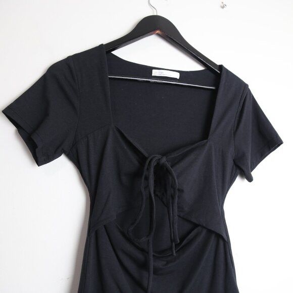 Oak + Fort Oak + Fort Halter Neck Cutout Short Sleeve Tee Black Size S / US 4 / IT 40 - 2 Thumbnail