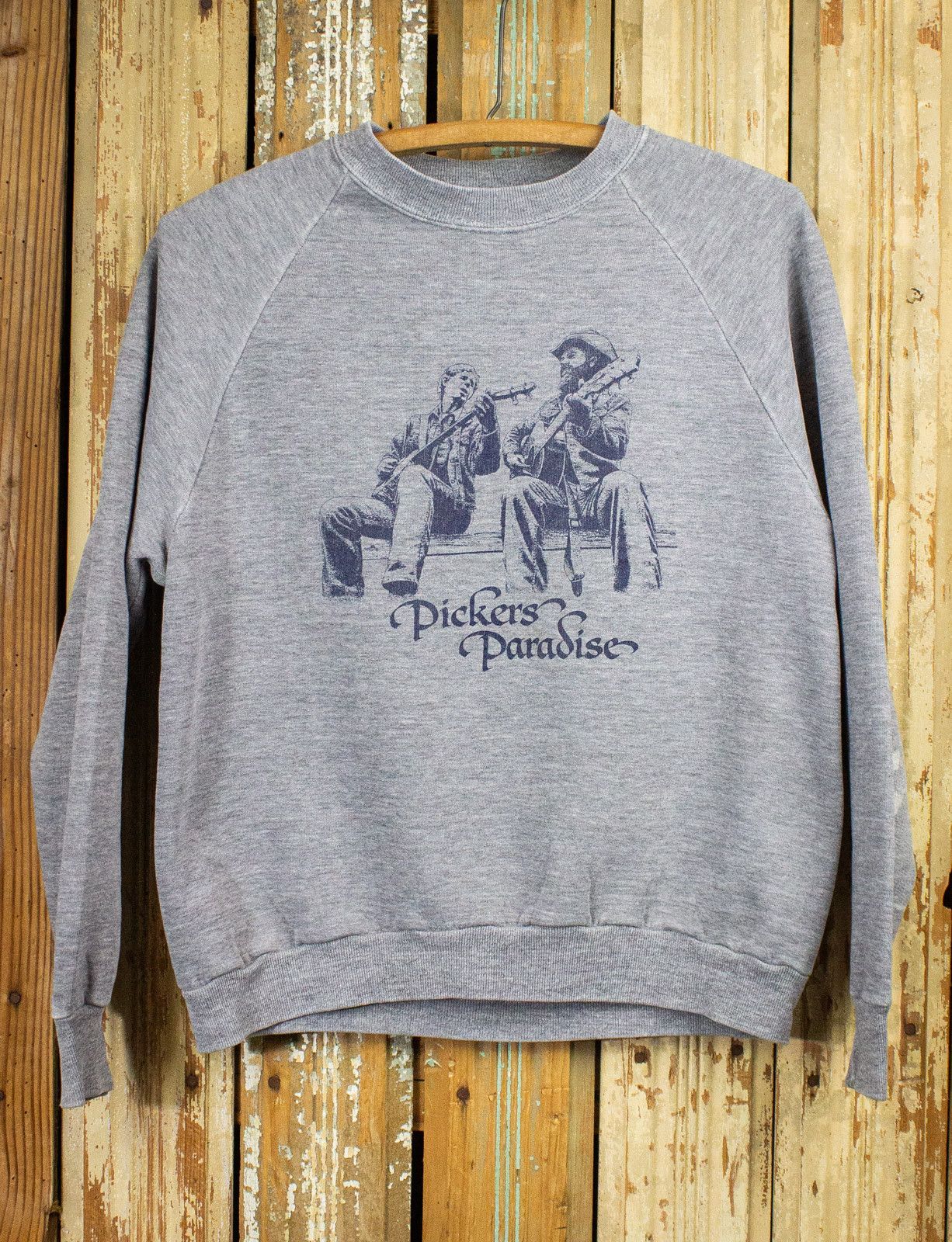 image of Vintage Pickers Paradise Sweatshirt 1984 in Grey, Men's (Size Small)