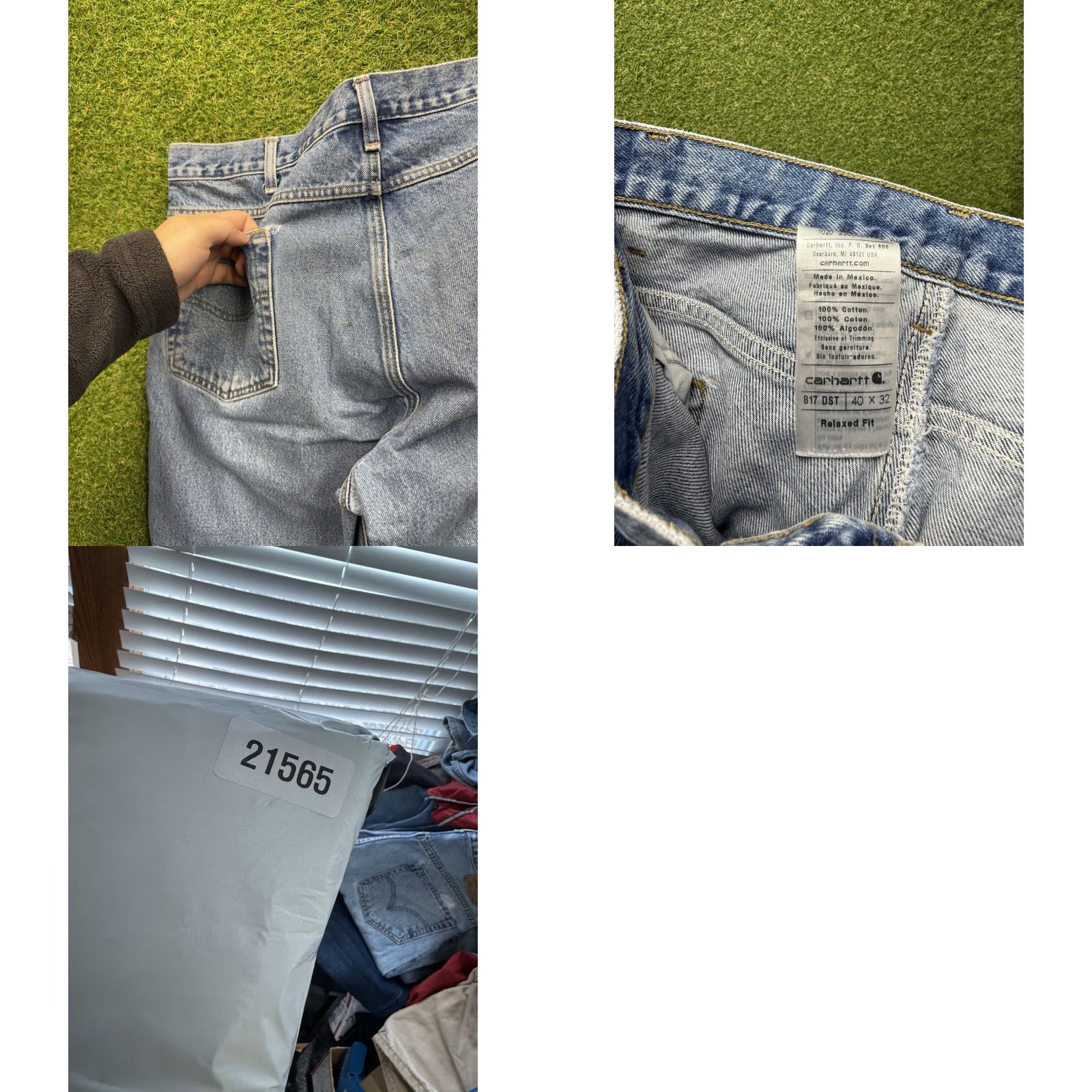Carhartt VINTAGE Carhartt Jeans Mens 40x32 Relaxed Blue Denim B17 DST Workwear Casual Carhartt B17 Logo 5-Pocket Mens Size US 40 / EU 56 - 9 Thumbnail