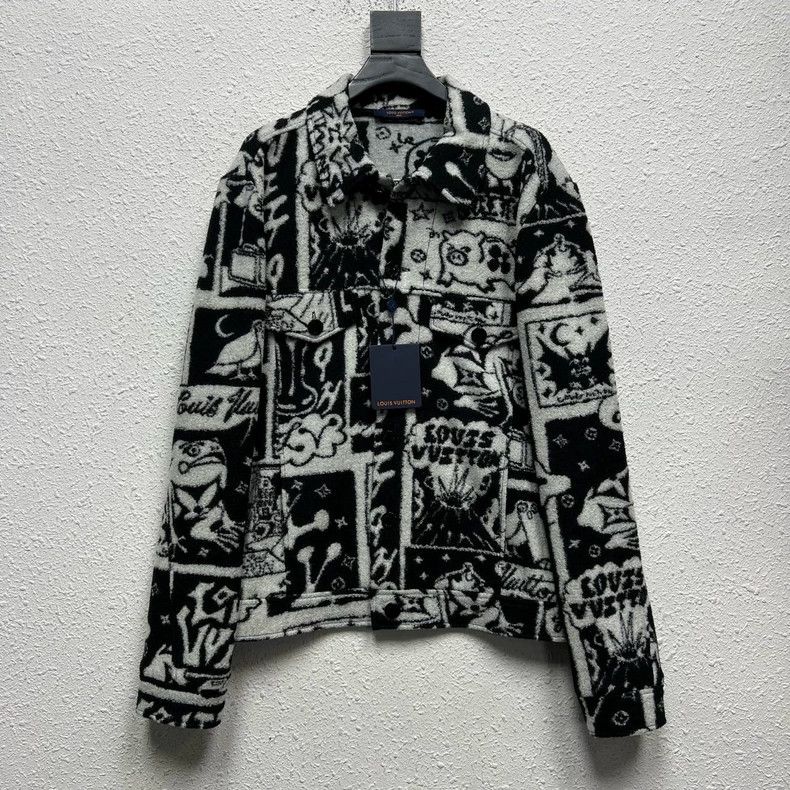 Louis Vuitton Louis Vuitton Suede Wool Jacket with Full Comic Print jacke Size US XXL / EU 58 / 5 - 1 Thumbnail