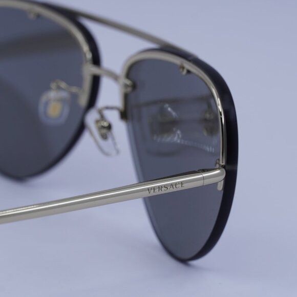Versace Versace VE2231 12526G Sunglasses Pale Gold Aviator Frame Size ONE SIZE - 7 Thumbnail