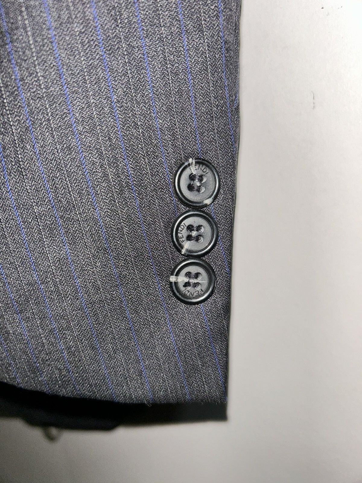 Fendi 90s Uomo Striped Wool Linen Blazer Size 52R - 11 Thumbnail