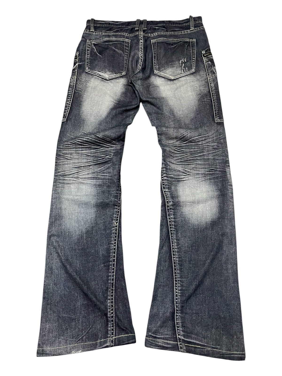 Tete Homme × Tornado Mart Michel Klein Japan Panel Spiral Flared Denim Jeans Size US 30 / EU 46 - 2 Thumbnail