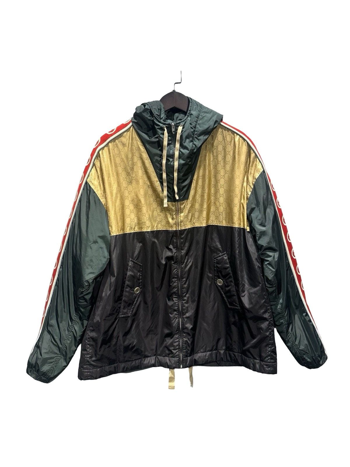 Gucci Gucci GG Jacquard Logo & Web Stripe Nylon Jacket Size US M / EU 48-50 / 2 - 1 Thumbnail