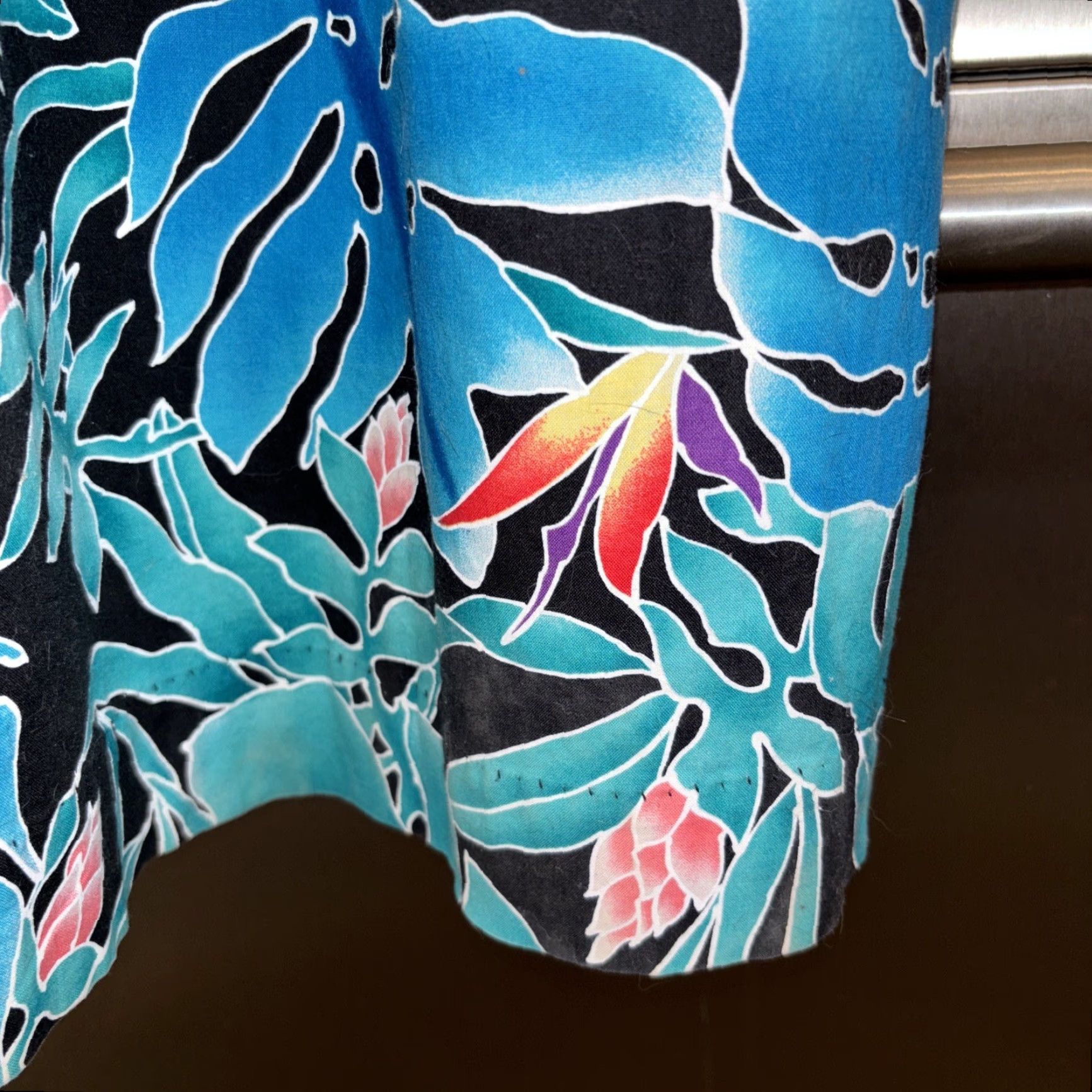 Hilo Hattie VINTAGE Hilo Hattie Dress Women Maxi Blue Floral Pocket Cap Sleeve 100% Cotton Short Sleeve Beach Hawaiian Aloha Casual Women Size 32" / US 10 / IT 46 - 4 Thumbnail