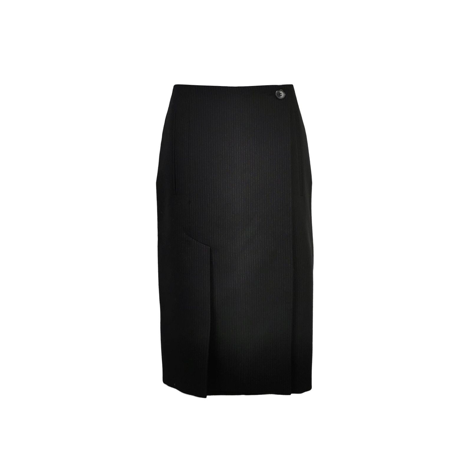 Prada Prada Black Wool Knee-Length Skirt 0089 Size 38" / US 16 / IT 52 - 1 Thumbnail