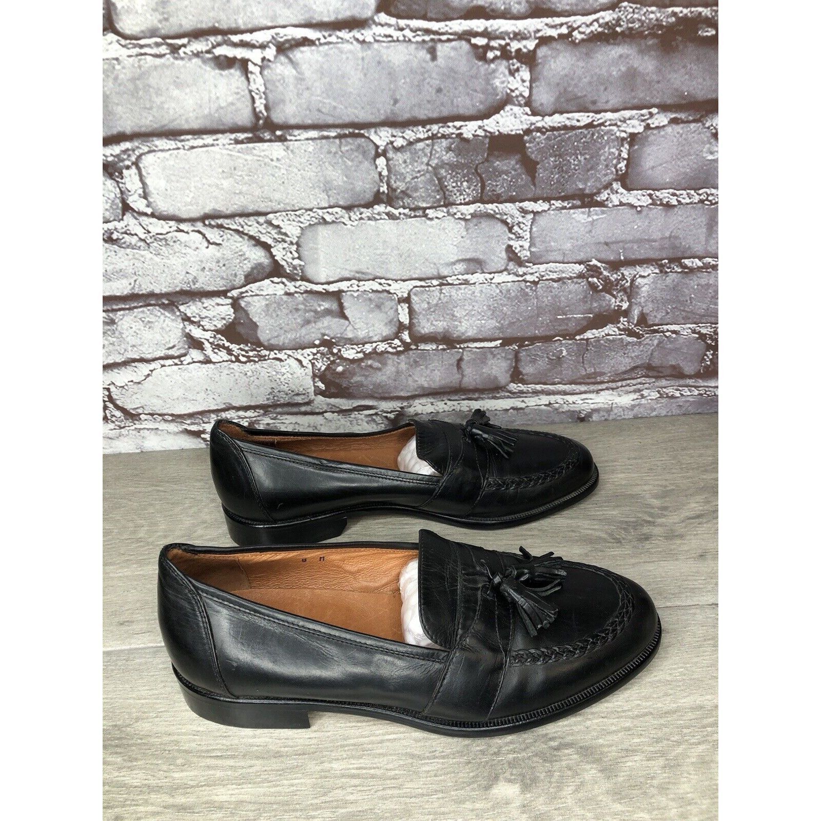 Alfani Alfani Black Leather Braided Tassel Loafers Italy Dress Shoe Size US 8 / EU 41 - 16 Thumbnail