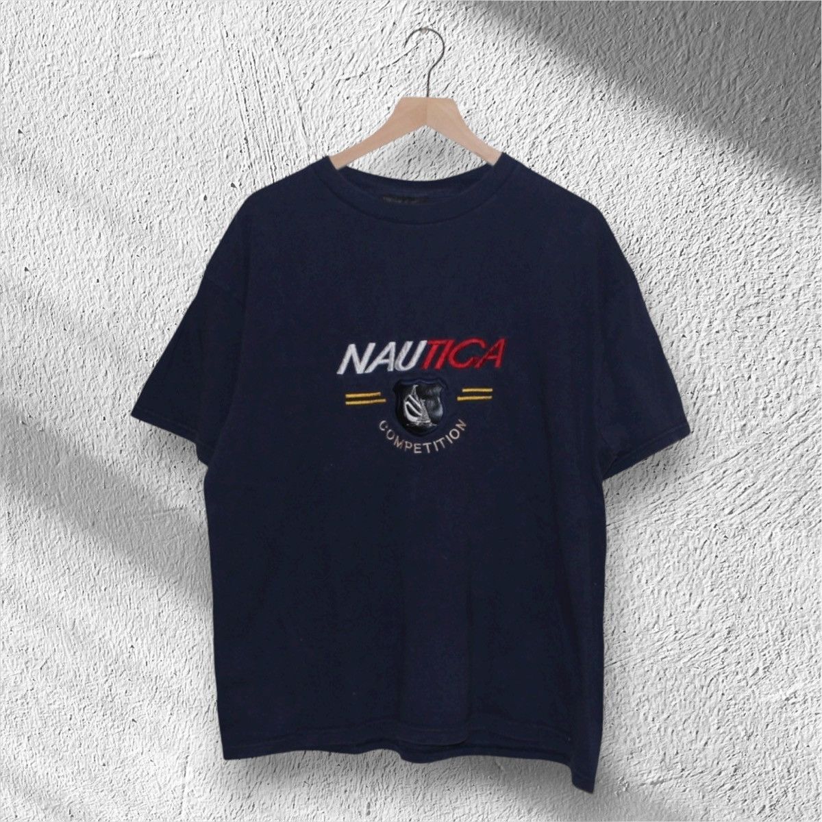 Nautica Vintage 90s Nautica Competition Spellout Embroidered Shirt Size US XL / EU 56 / 4 - 1 Thumbnail