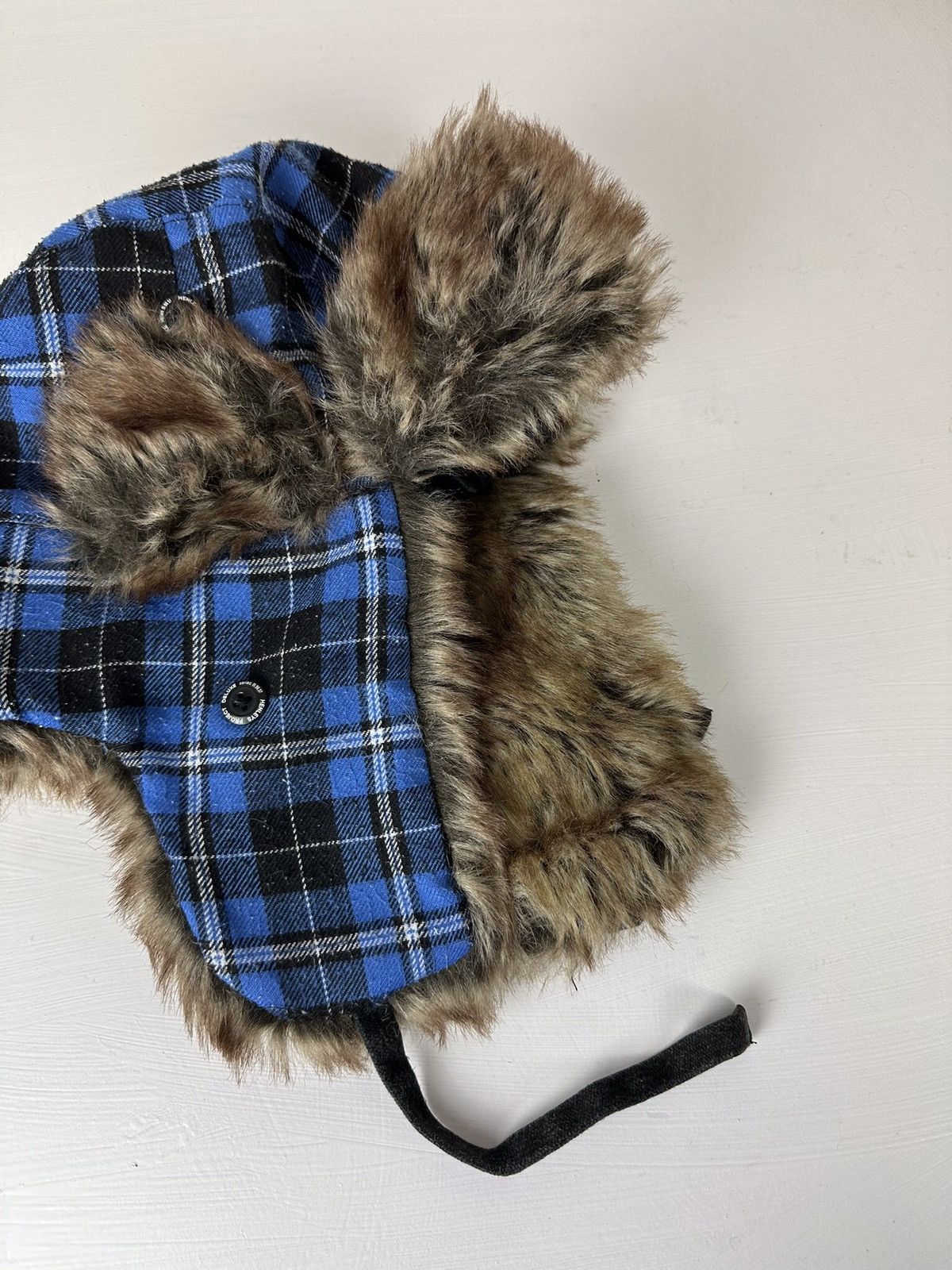 Hysteric Glamour × Vintage Crazy Y2K Mohair Fuzzy Hat Ushanka Punk Huge Size ONE SIZE - 2 Thumbnail