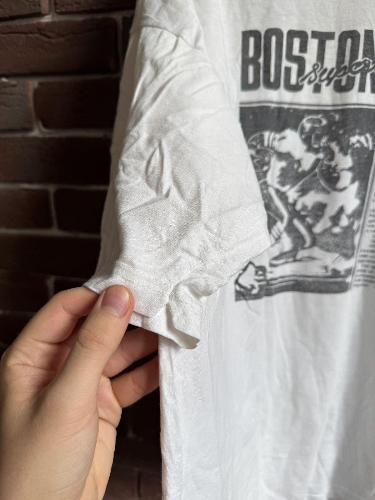 Vintage 90s Chicago Bears T Shirt NFL XL white newspaper
