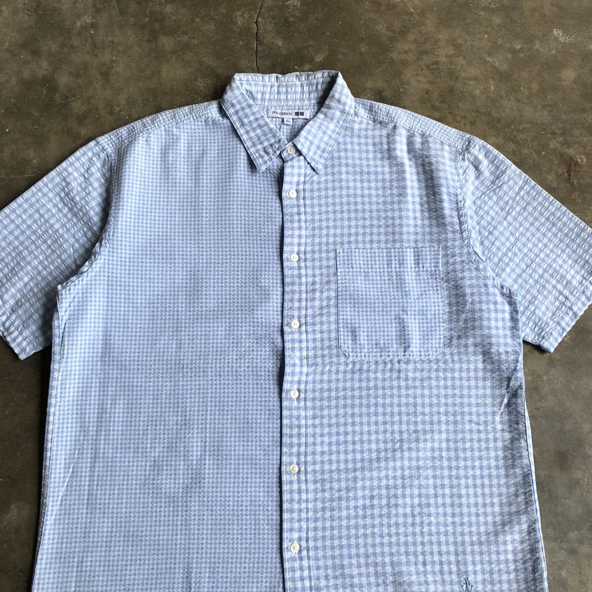 JW Anderson × Uniqlo Uniqlo X JW Anderson Square Motif Button Up Shirt Blue Size US XXL / EU 58 / 5 - 3 Thumbnail