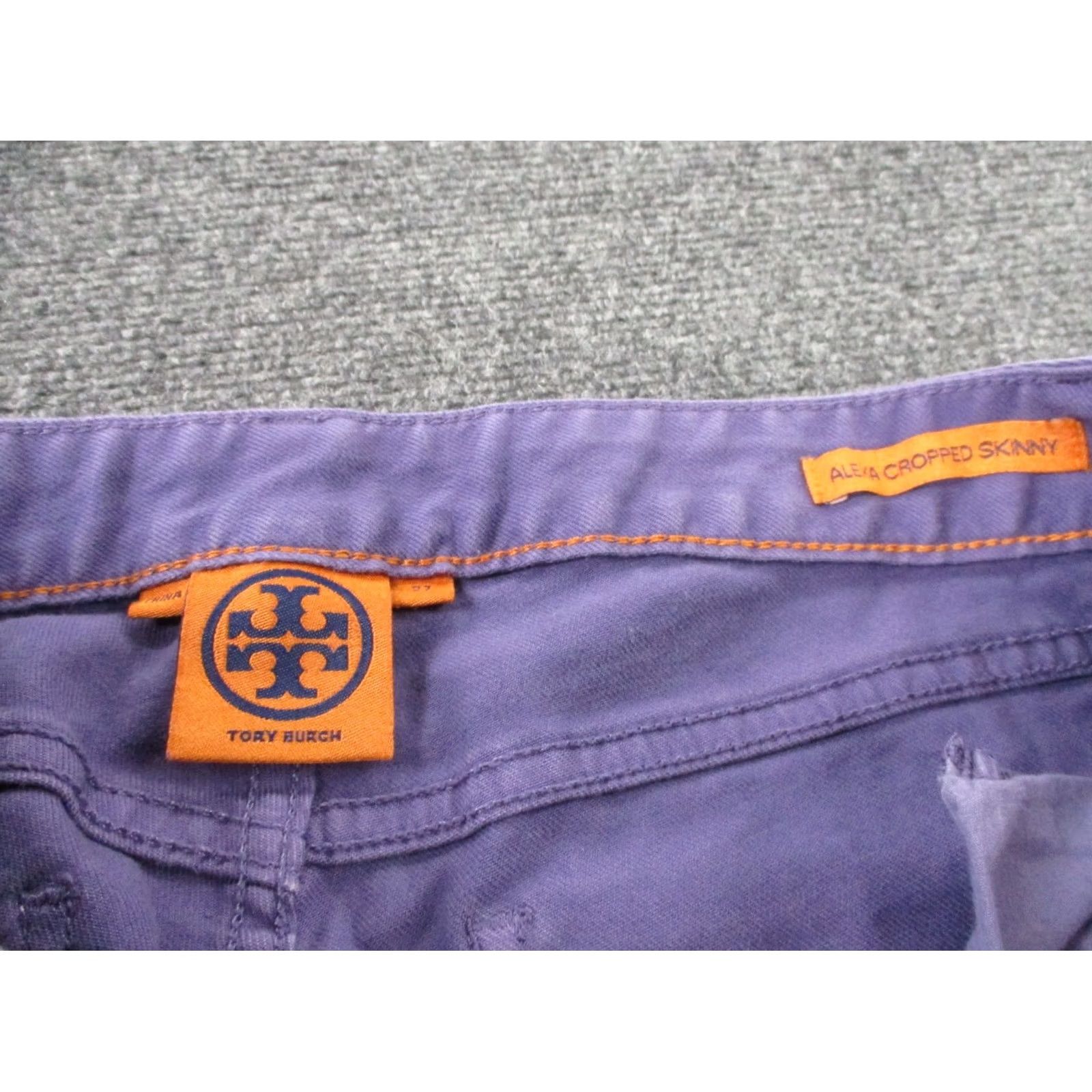 Tory Burch Tory Burch Jeans Womens 27 Purple Alexa Cropped Skinny Casual Classic Preppy Jeans Size 27" / US 4 / IT 40 - 7 Thumbnail