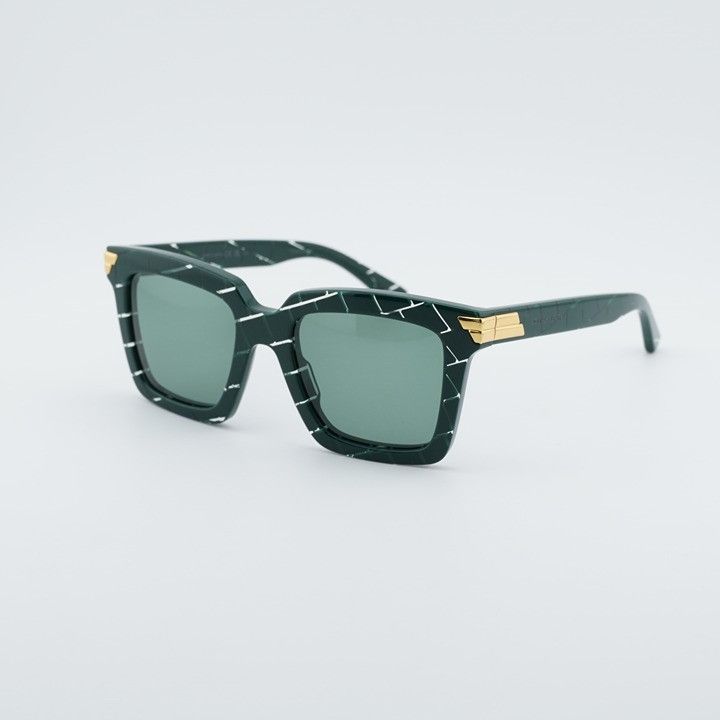 Bottega Veneta Bottega Veneta BV1005S 008 Sunglasses Green Square Frame Size ONE SIZE - 1 Thumbnail