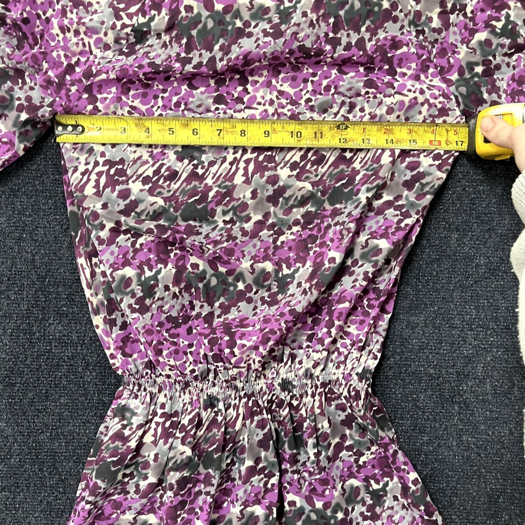 Vintage TH by Thrive Blouse Womens M Purple Floral Cowl Neck Ruffle Peplum Top Size M / US 6-8 / IT 42-44 - 3 Thumbnail