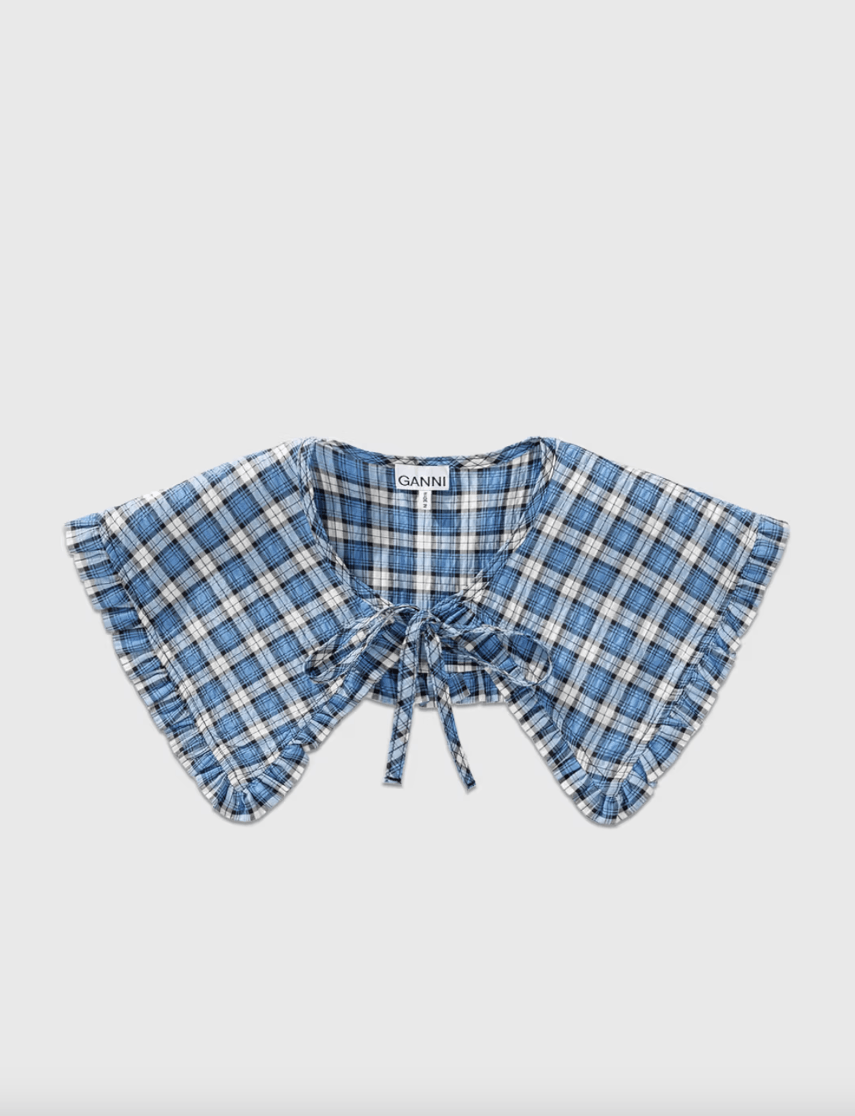 Ganni Ganni Seersucker Check Frill Collar Size ONE SIZE - 1 Thumbnail