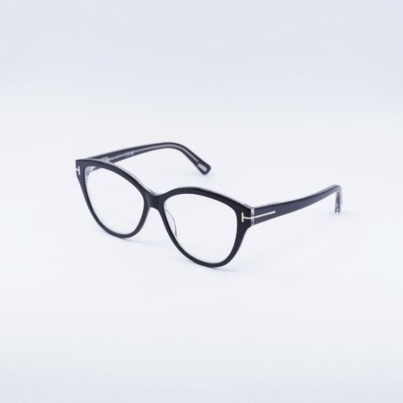 Tom Ford FT5954-B 003 Eyeglasses Black/Crystal 54mm Cat Eye