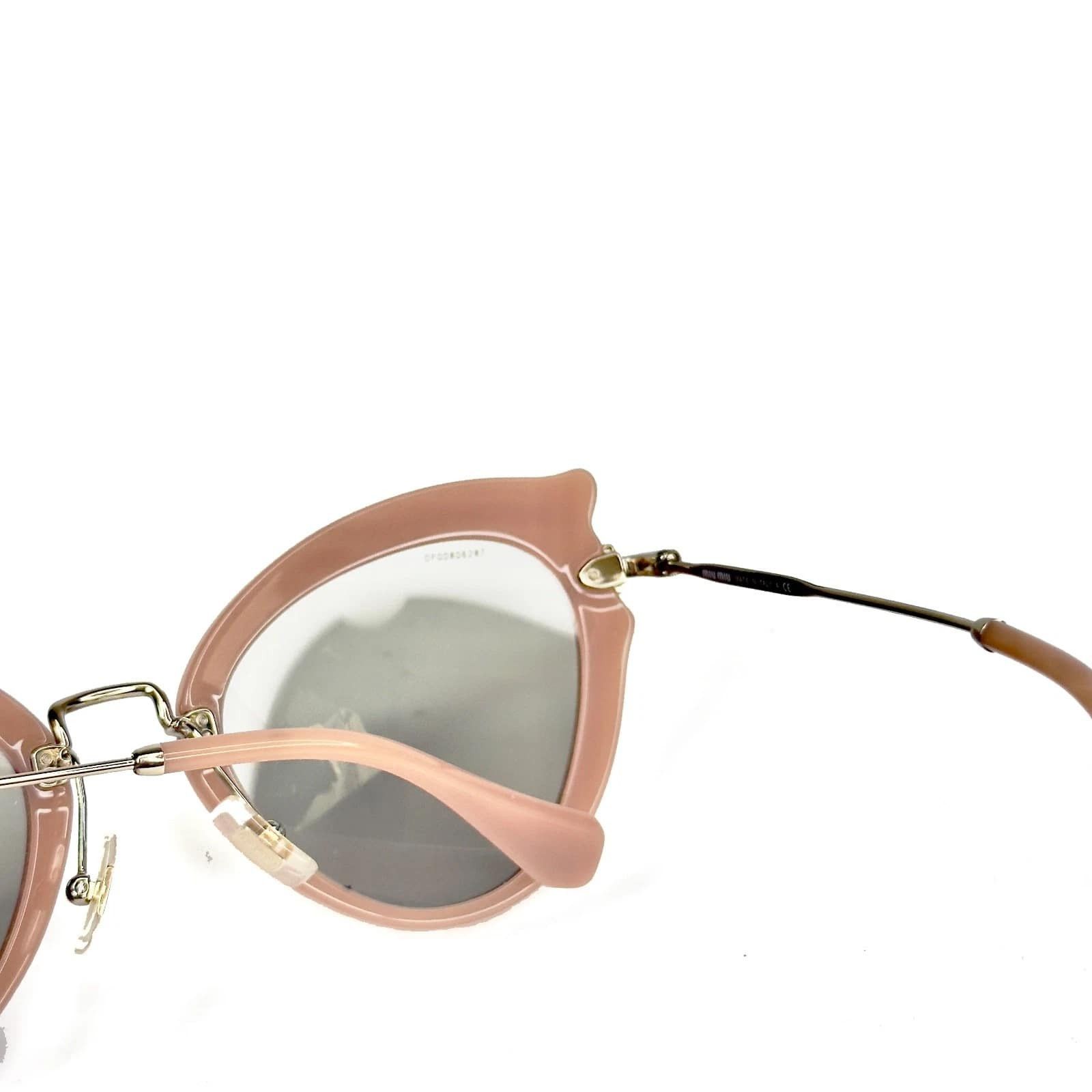 Miu Miu MIU MIU MU05SS NOIR SILK Cat Eye Peach Beige Gold Women 05S Size ONE SIZE - 3 Thumbnail