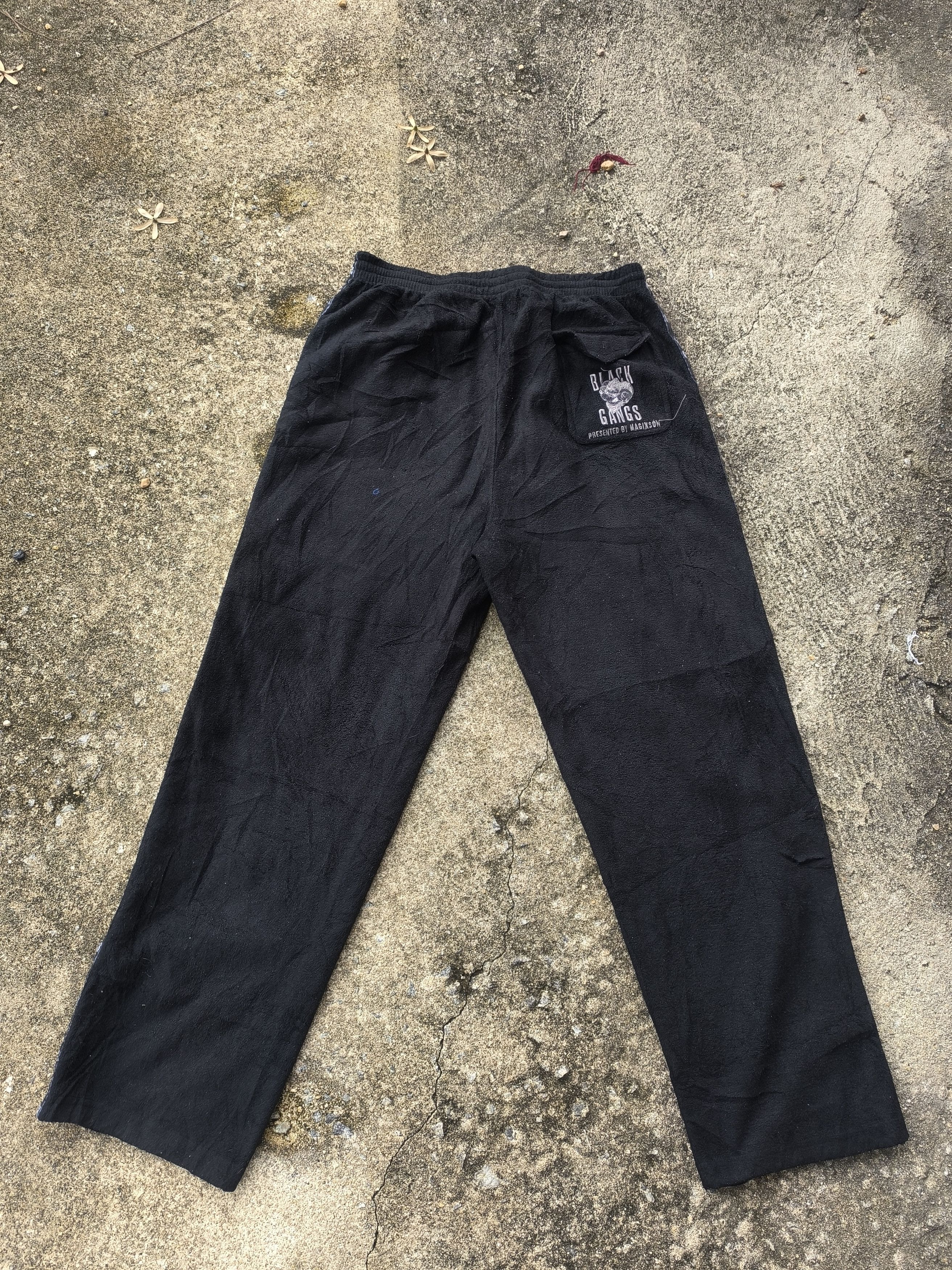 Designer × Vintage Vintage Y2K baggy sweatpants side tape black gangs magixson Size US 32 / EU 48 - 9 Thumbnail