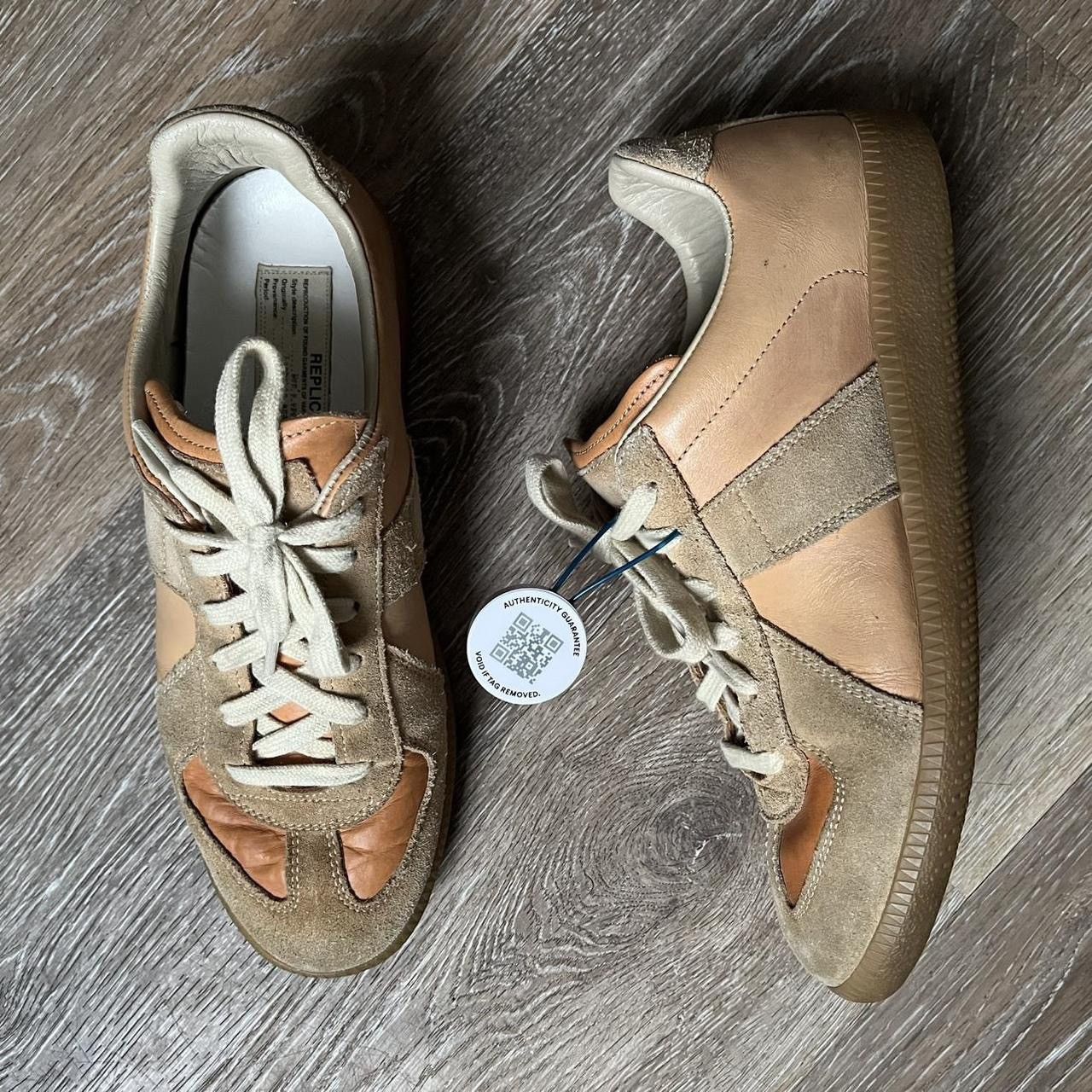 Maison Margiela two tone tan painted margiela gat Size US 8.5 / IT 38.5 - 2 Thumbnail