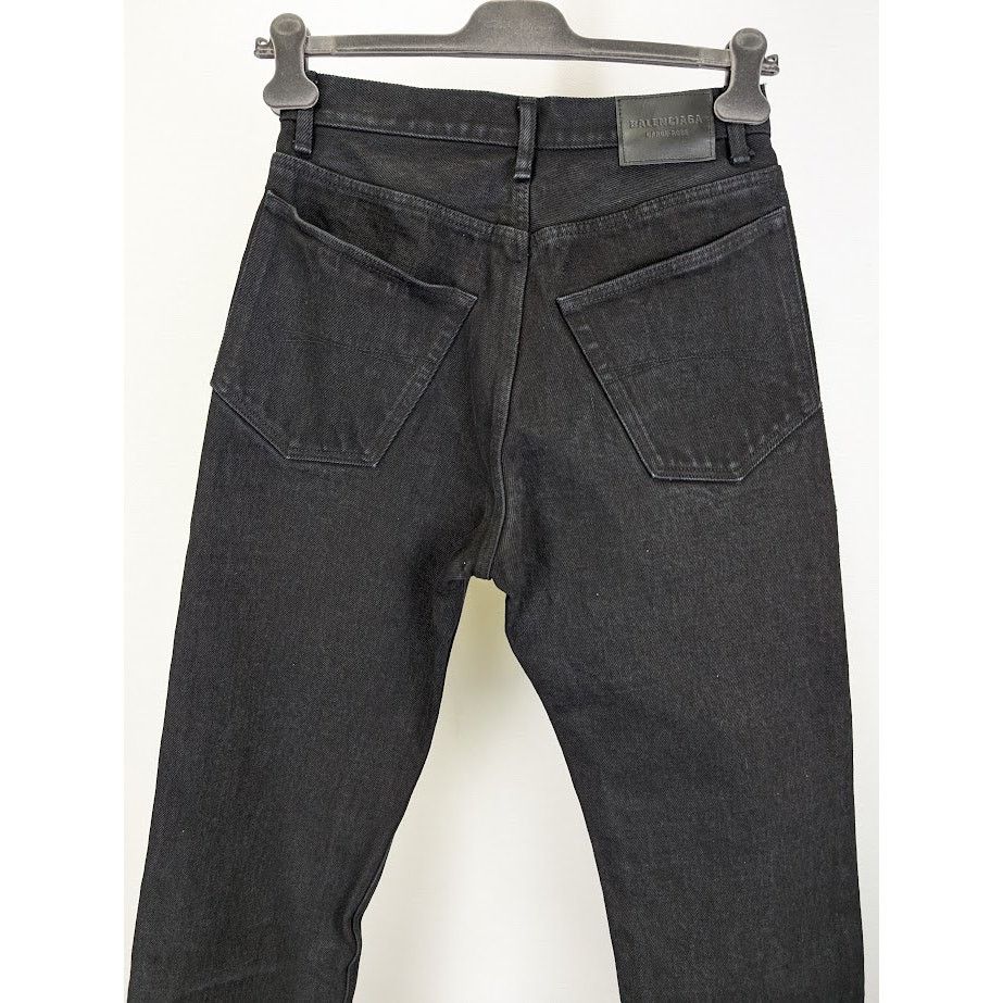 Balenciaga o1rshd1 Japanese Heavy Denim Pants in Pitch Black Size US 31 - 12 Thumbnail