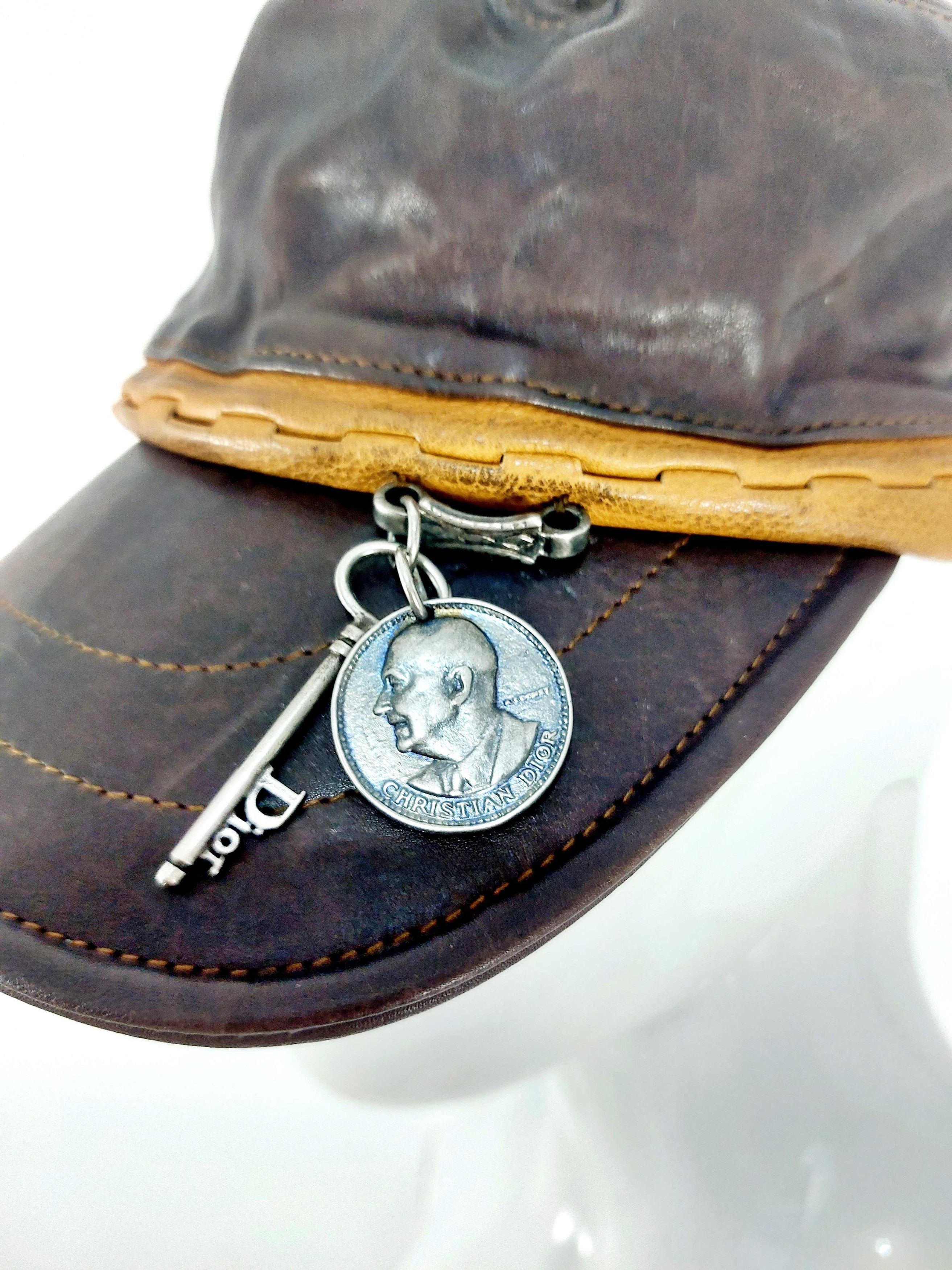 Dior Christian Dior Charm Coin Galliano Calfskin Newsboy Cap Hat Size ONE SIZE - 4 Thumbnail