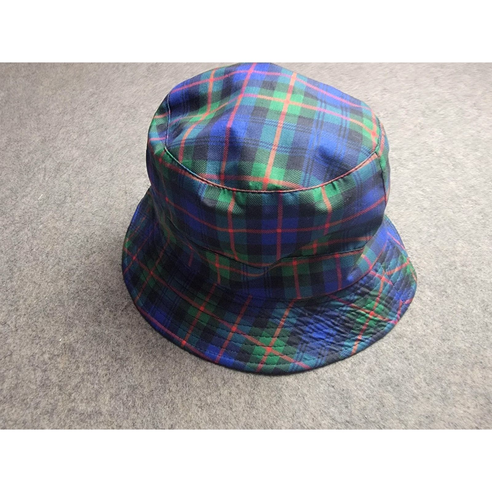 Vintage William Murray Bucket Hat Reversible Plaid Navy Golf Mens Classic Size ONE SIZE - 4 Thumbnail