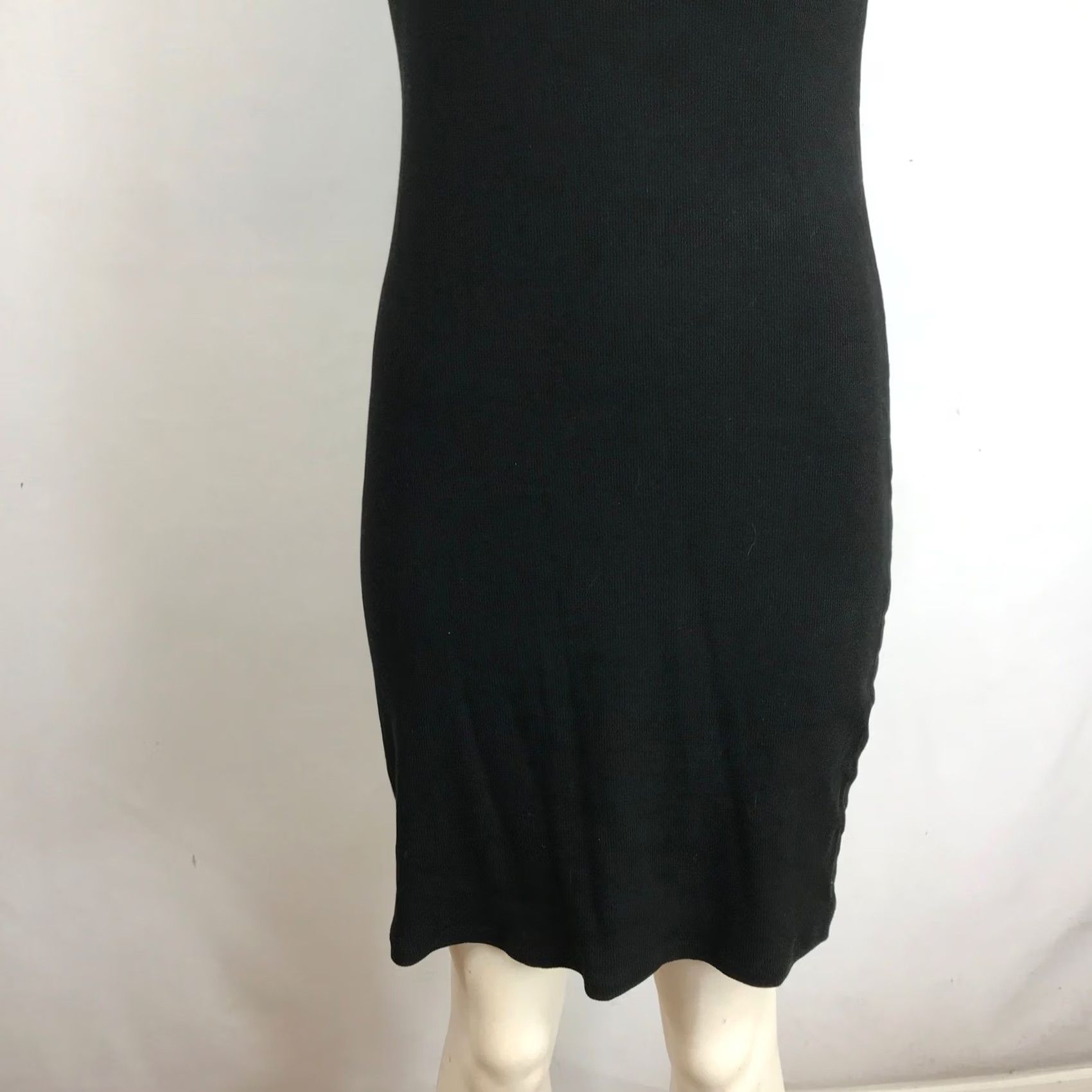 Zara ZARA Ribbed Knit Short Sleeve Midi Dress Black Size L Size 36" / US 14 / IT 50 - 3 Thumbnail