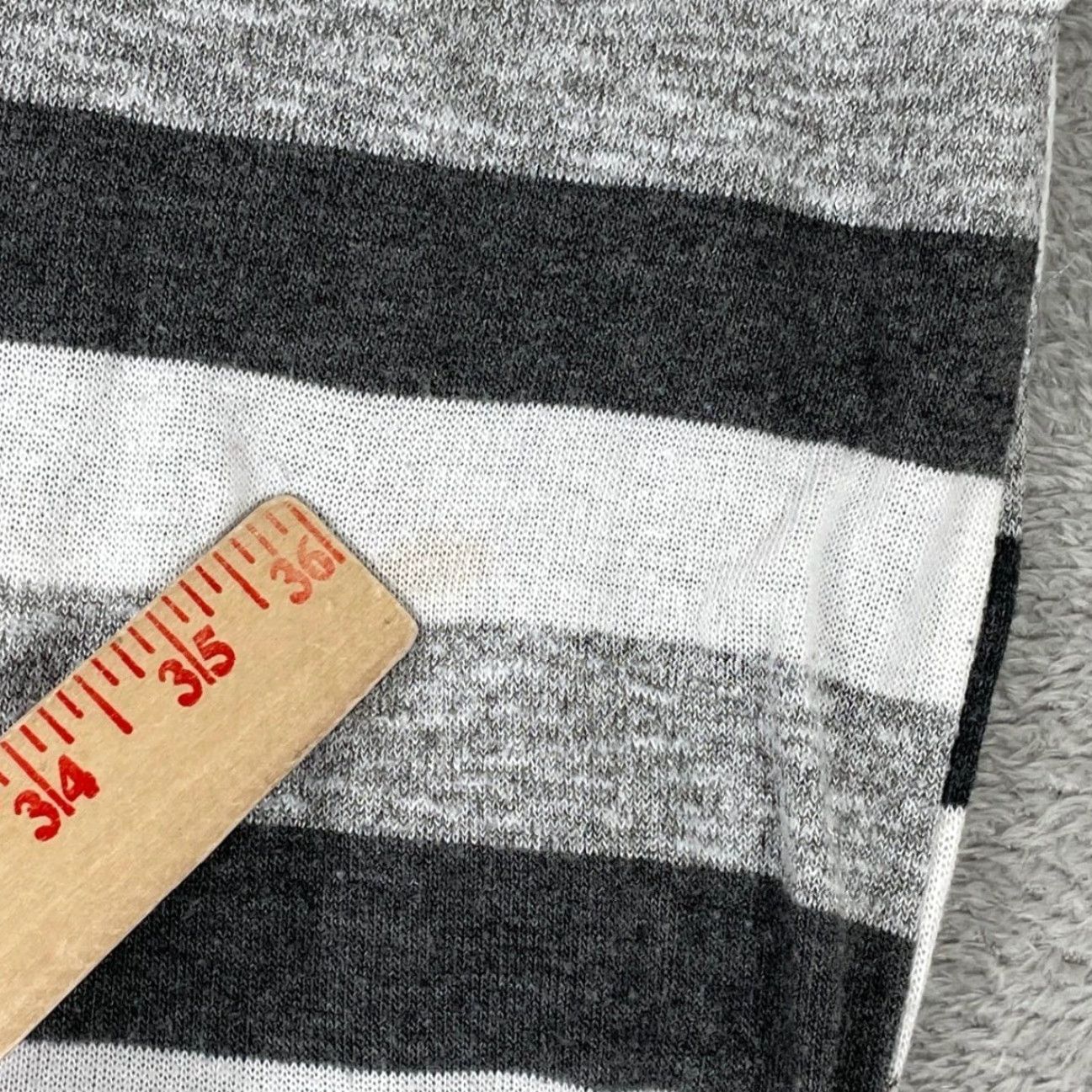 Vintage Andrea Missy Shirt Womens Large Gray Striped Floral Glitter Y2K Top Mcbling Size L / US 10 / IT 46 - 4 Thumbnail