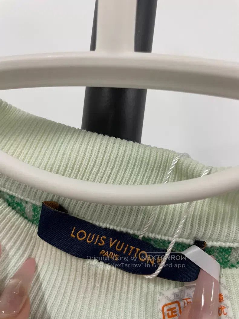 Louis Vuitton Louis Vuitton Green checkerboard full logo knit sweatshirt Size US S / EU 44-46 / 1 - 4 Thumbnail