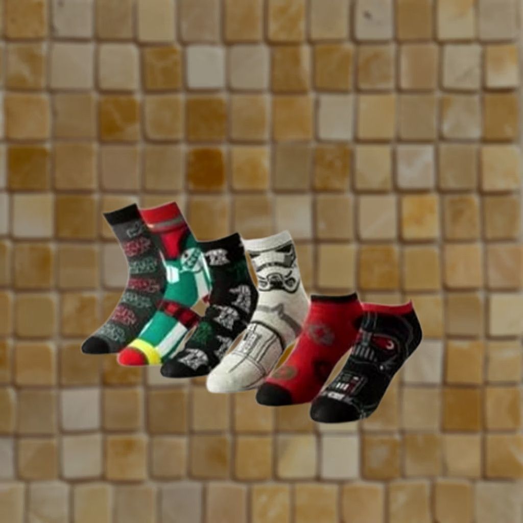 Star Wars Star Wars Mens Socks 6 Pack - Novelty Darth Vader Multicolor Mid Calf Size 10-13 Size ONE SIZE - 1 Preview