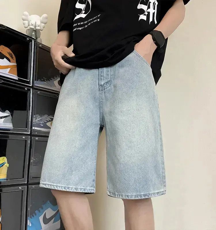 Japanese Brand Loose wide leg printed denim shorts Size US 32 / EU 48 - 2 Thumbnail