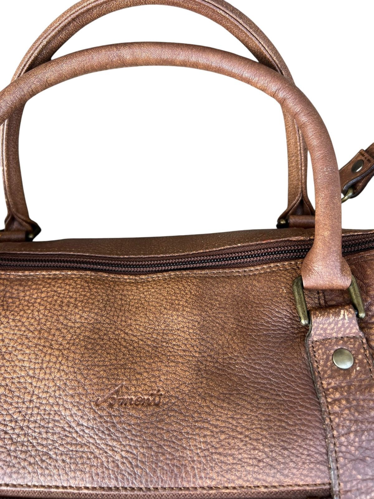 Leather AMONT Japan Patina Leather 2 Way Weekender Bag Size ONE SIZE - 9 Thumbnail