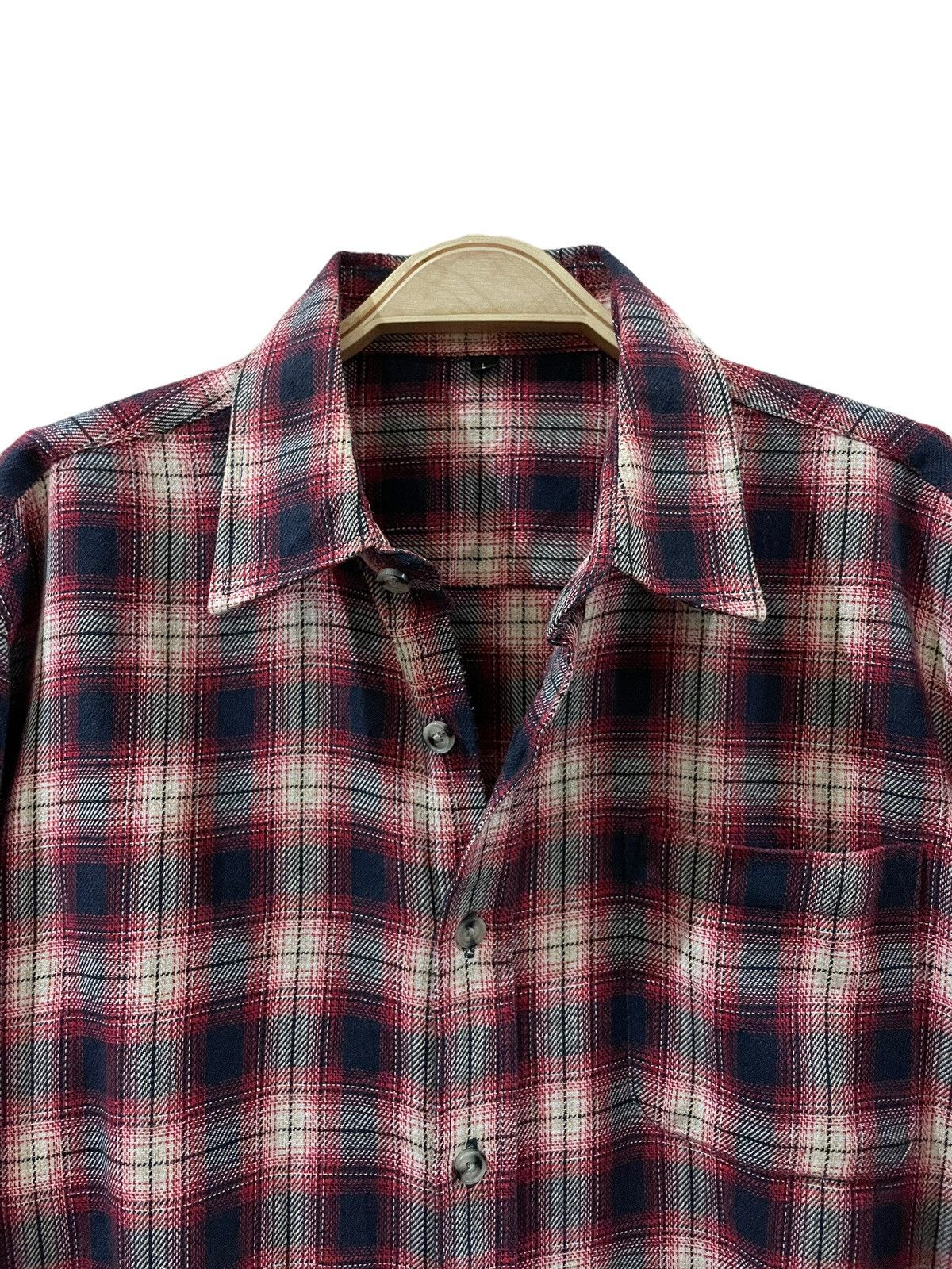 Flannel × Japanese Brand Vintage Uniqlo Travis Scott Style Tartan Plaid Flannel Size US L / EU 52-54 / 3 - 8 Thumbnail