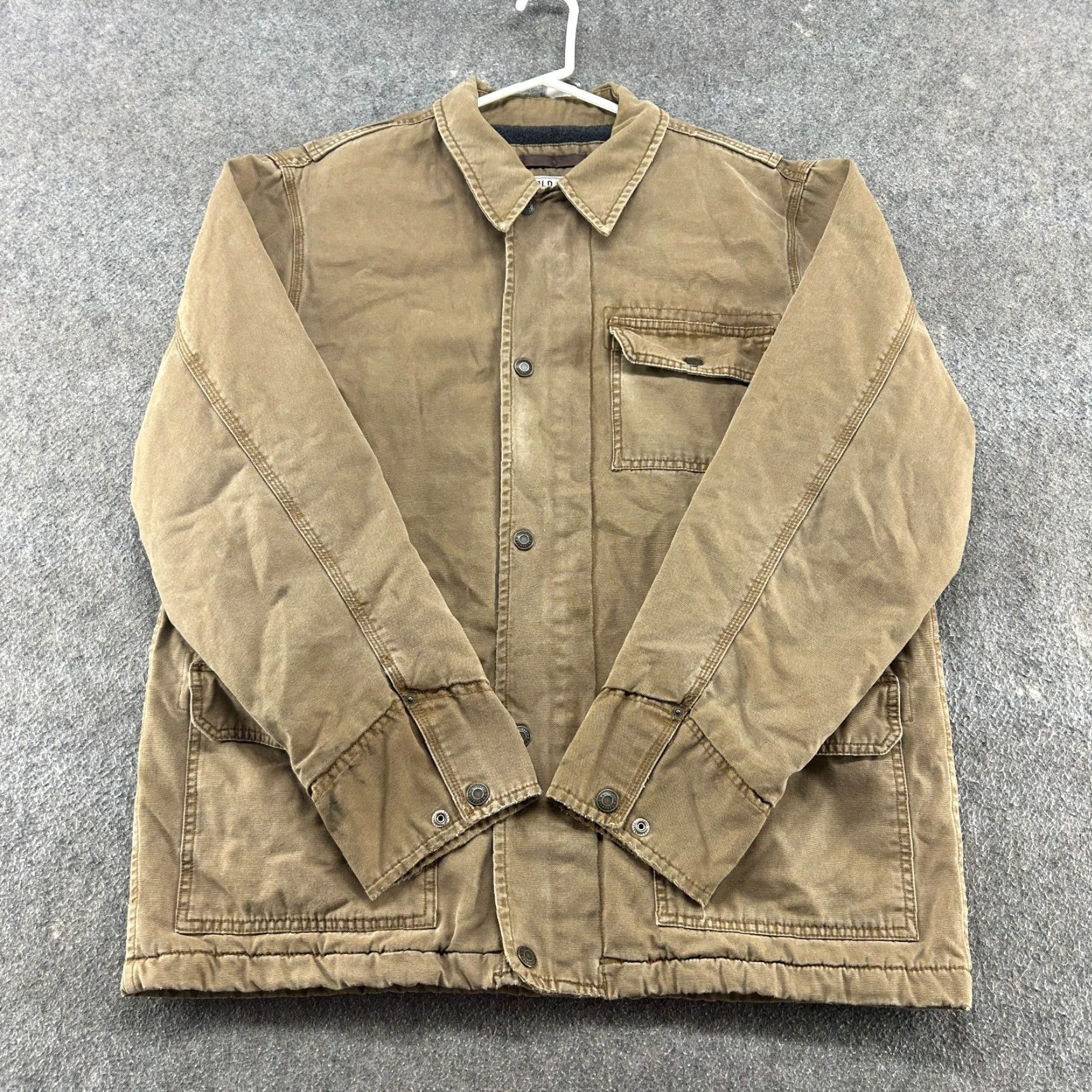 Old Navy VINTAGE Old Navy Jacket Mens L Brown Canvas Chore Barn Fleece Lined Workwear 90s Army Mens Size US L / EU 52-54 / 3 - 2 Thumbnail