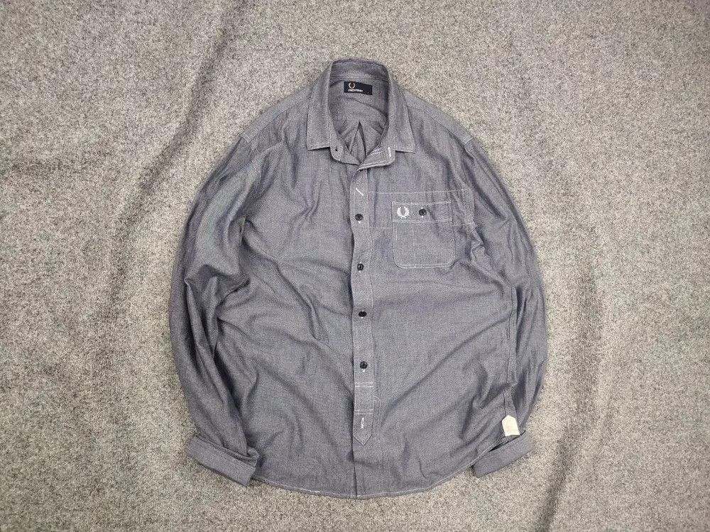 Fred Perry Fred Perry Logo Long sleeve button blue classic fit shirt Size US L / EU 52-54 / 3 - 1 Thumbnail