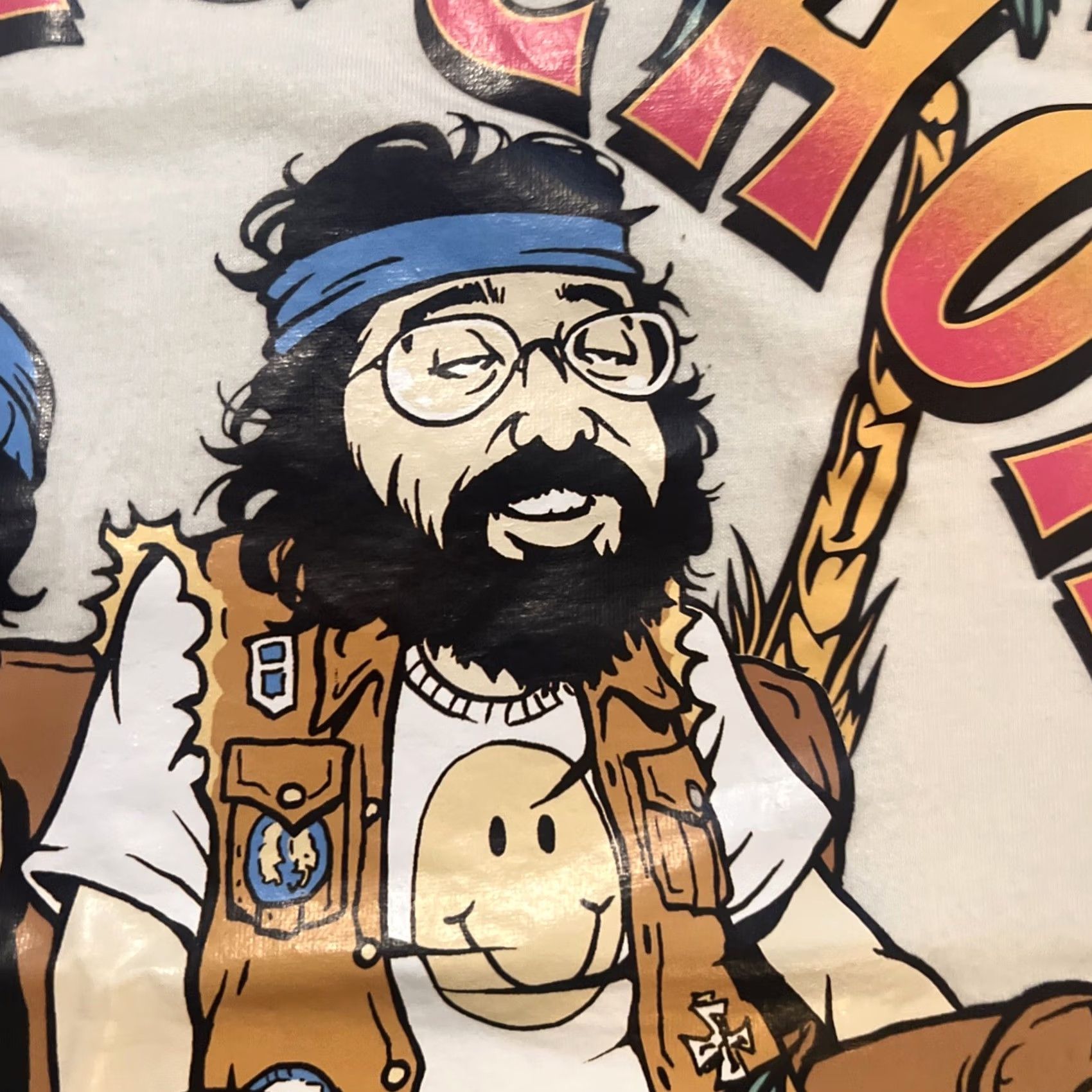 Vintage VINTAGE Cheech & Chong Shirt 5XL Beige Short Sleeve Crew Neck Logo Graphic Tee Men 70’s Weed Caricatures Limited Edition Size US XXL / EU 58 / 5 - 4 Thumbnail