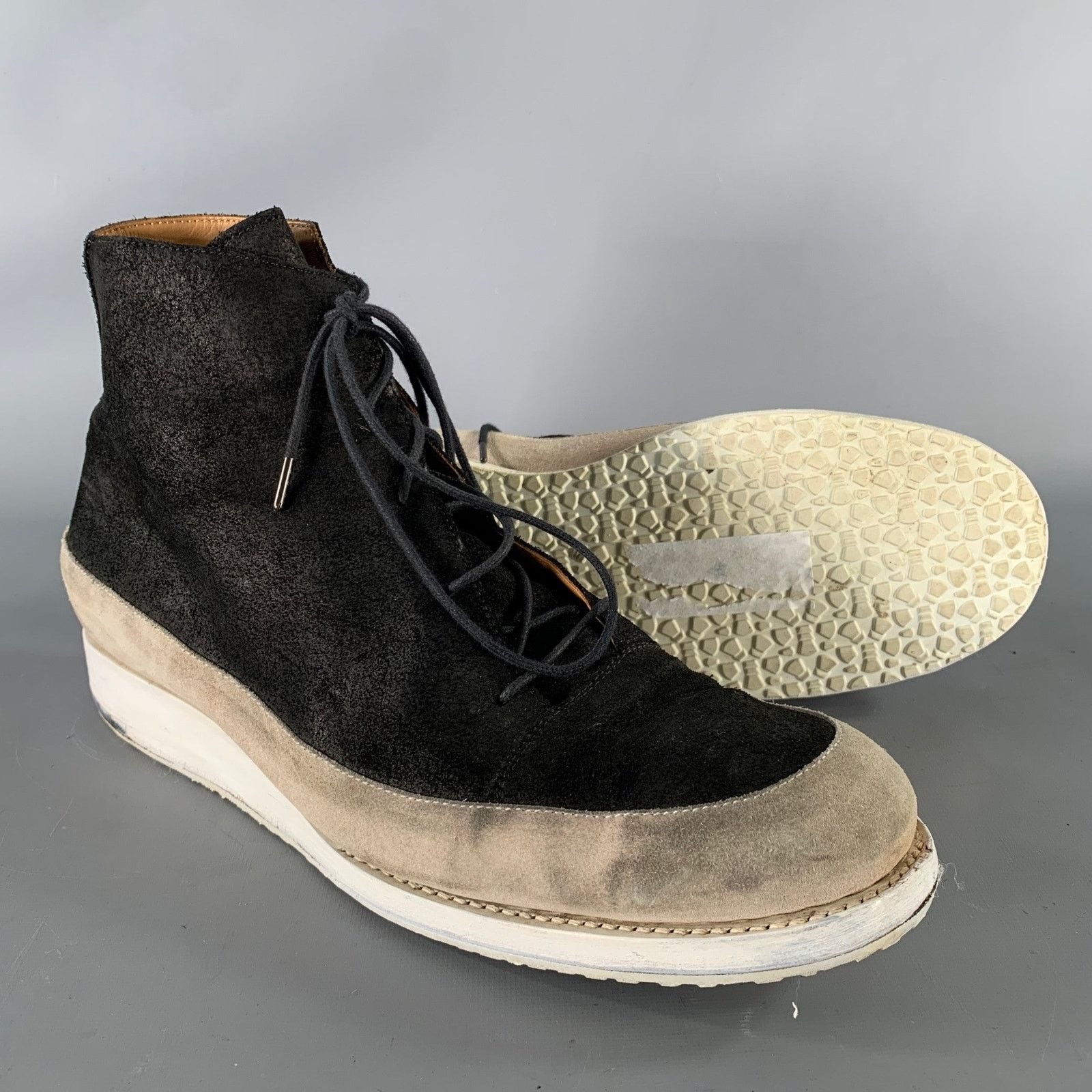 Other A MCDONALD 11 Black Grey Color Block Suede Lace Up Boots Size US 11 / EU 44 - 5 Thumbnail