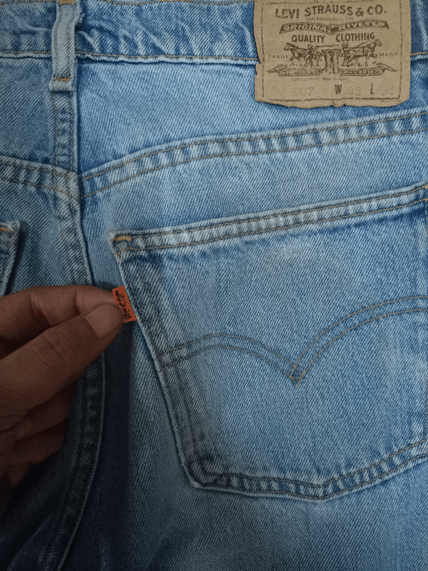 Levi's Vintage 80s Levis 607 Orange Tab Rework Loose Jeans Size US 32 / EU 48 - 8 Thumbnail