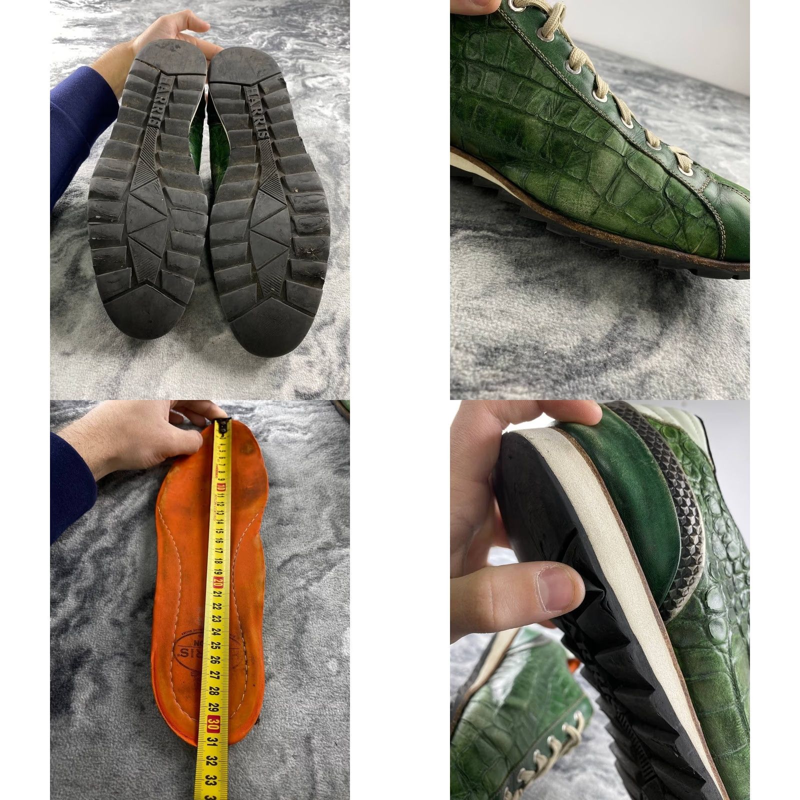 Vintage Harris Leather Trainers Men Size 11 Green Leather Sneaker Shoes Size US 11 / EU 44 - 11 Thumbnail