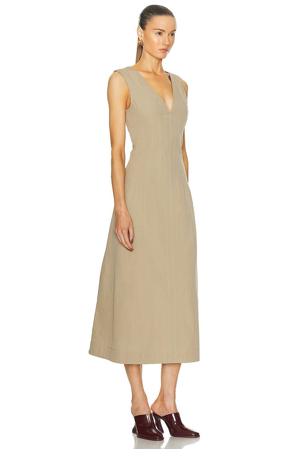 Bottega Veneta o1n1vont1225 Compact Cotton Dress in Sand Size XS / US 0-2 / IT 36-38 - 2 Thumbnail
