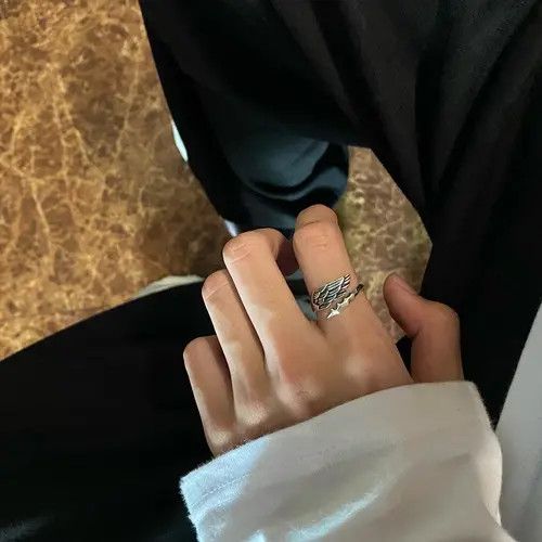 Jewelry Dark Jewelry Rings Open Size Chrome Ring (Size 7-13) Size ONE SIZE - 4 Thumbnail