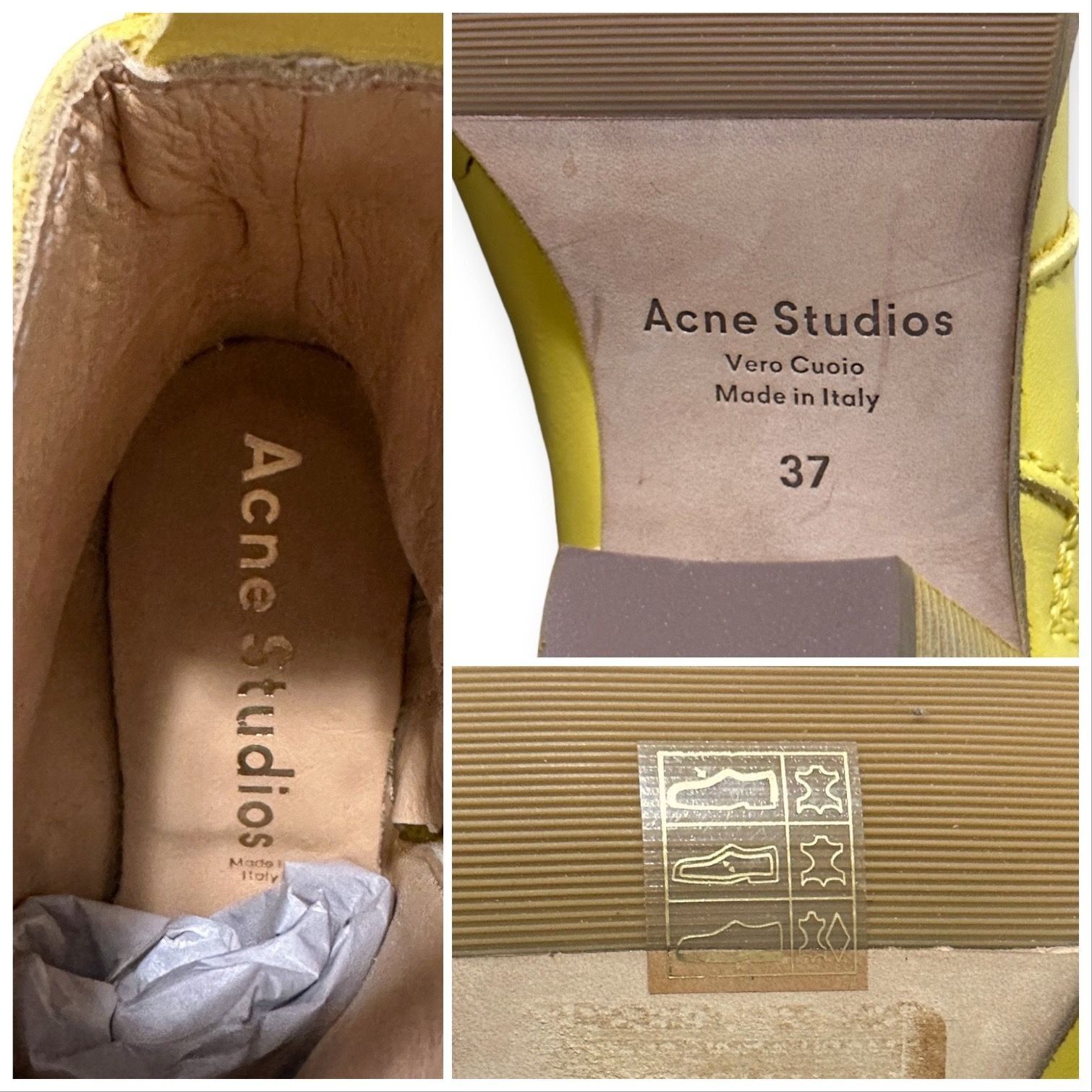 Acne Studios New in Box Acne Studios The Pistol Ankle Boots in Yellow Le Size US 7 / IT 37 - 12 Thumbnail