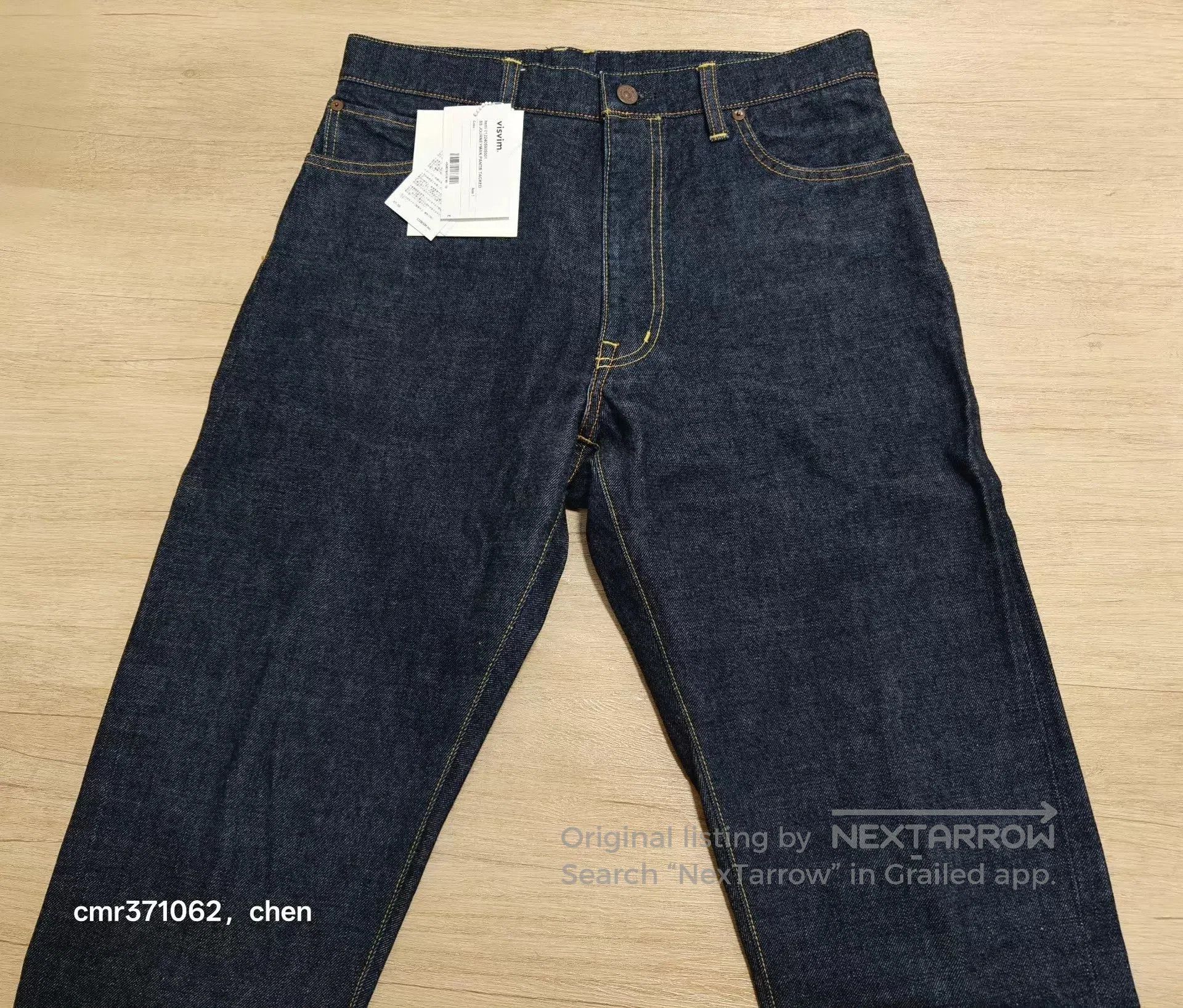 Visvim Blue Denim Pants with Frayed Hem - Size 30. Size US 30 / EU 46 - 2 Thumbnail