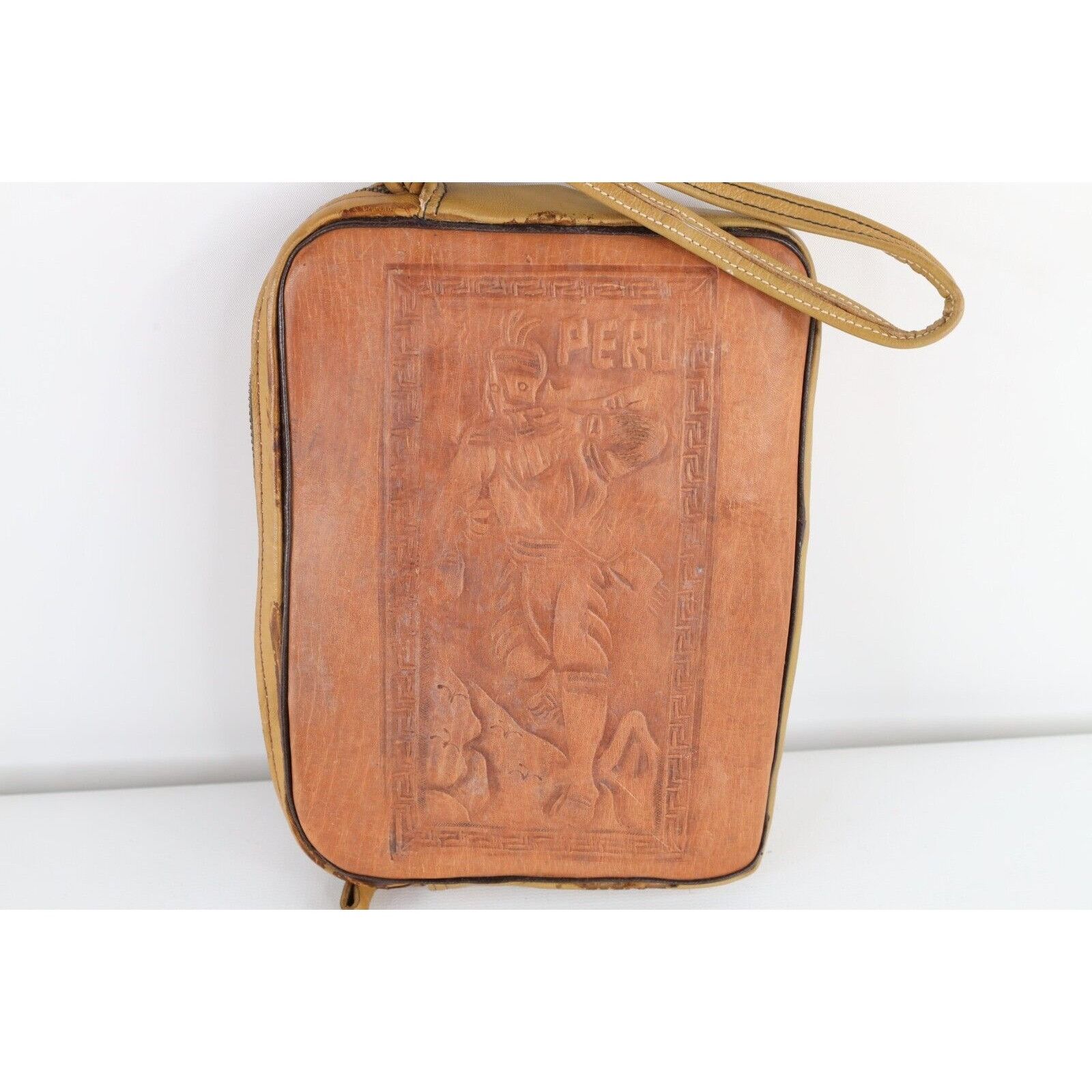 Vintage Vintage 50s 60s Rockabilly Hand Tooled Leather Mayan Bag Size ONE SIZE - 6 Thumbnail