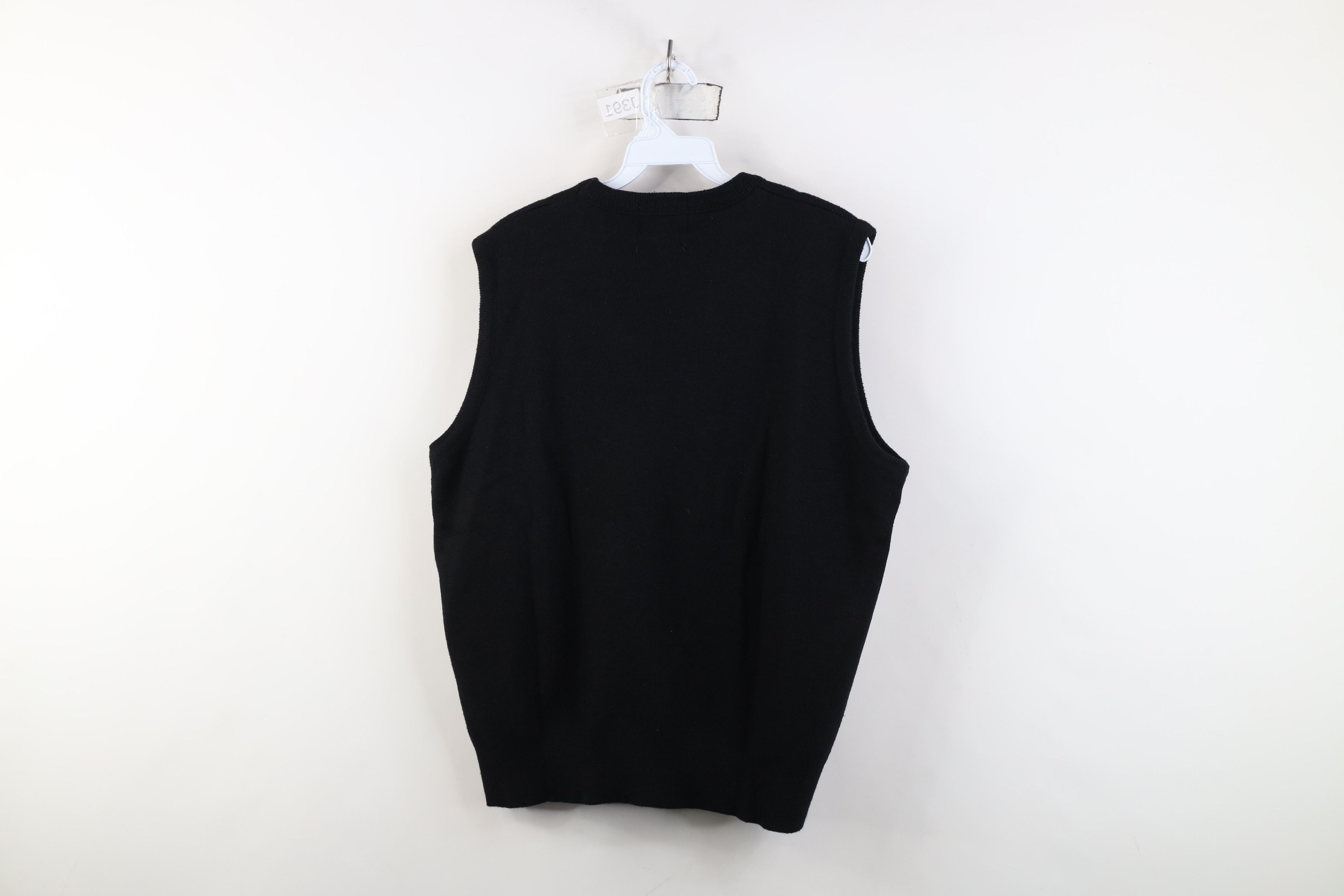 Vintage Vintage 90s Streetwear Knit V-Neck Sweater Vest Black USA Size US L / EU 52-54 / 3 - 7 Thumbnail