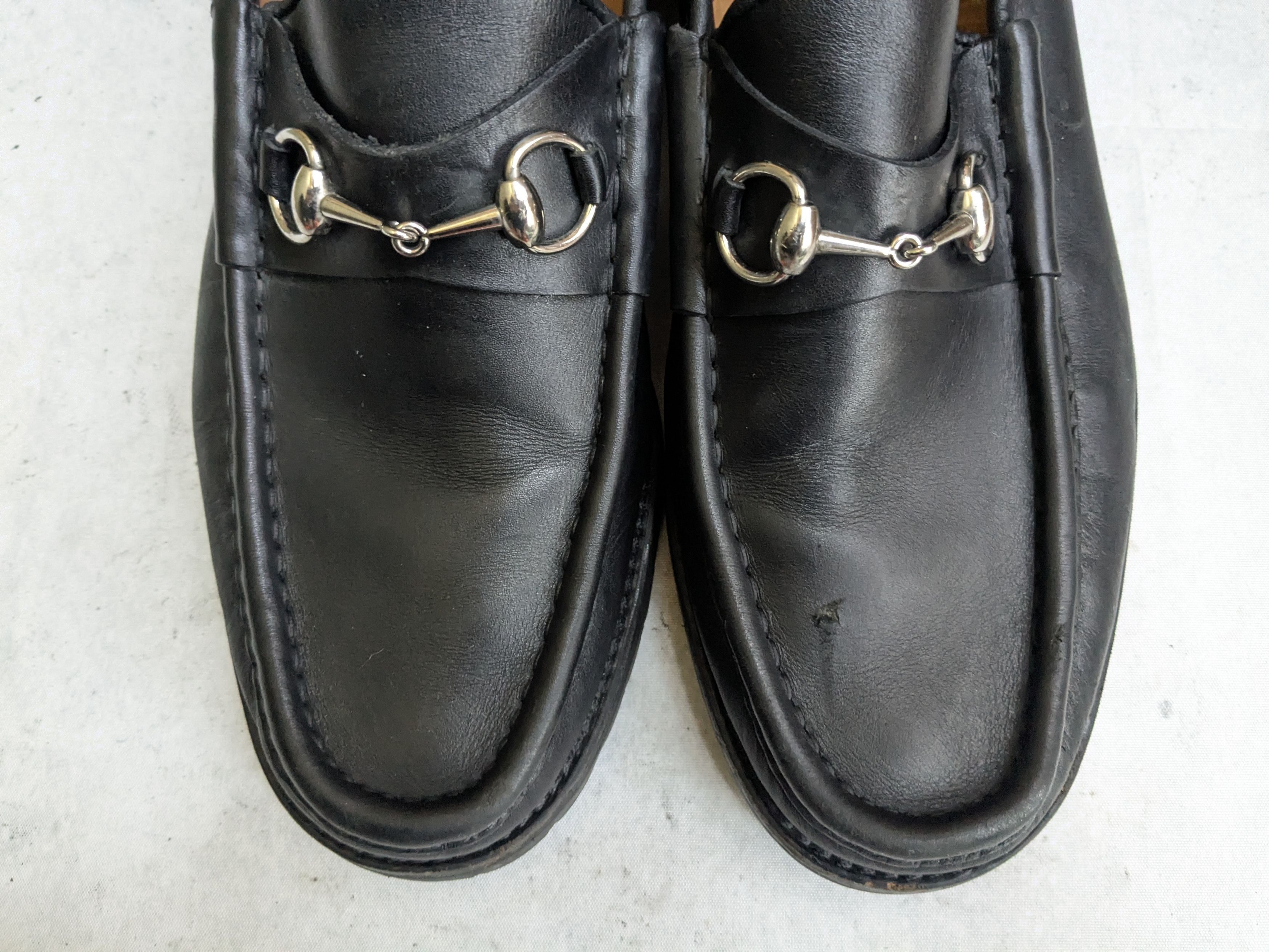 Gucci Gucci Horsebit Loafers Black Leather 12.5 Rubber Size US 12.5 / EU 45-46 - 3 Thumbnail