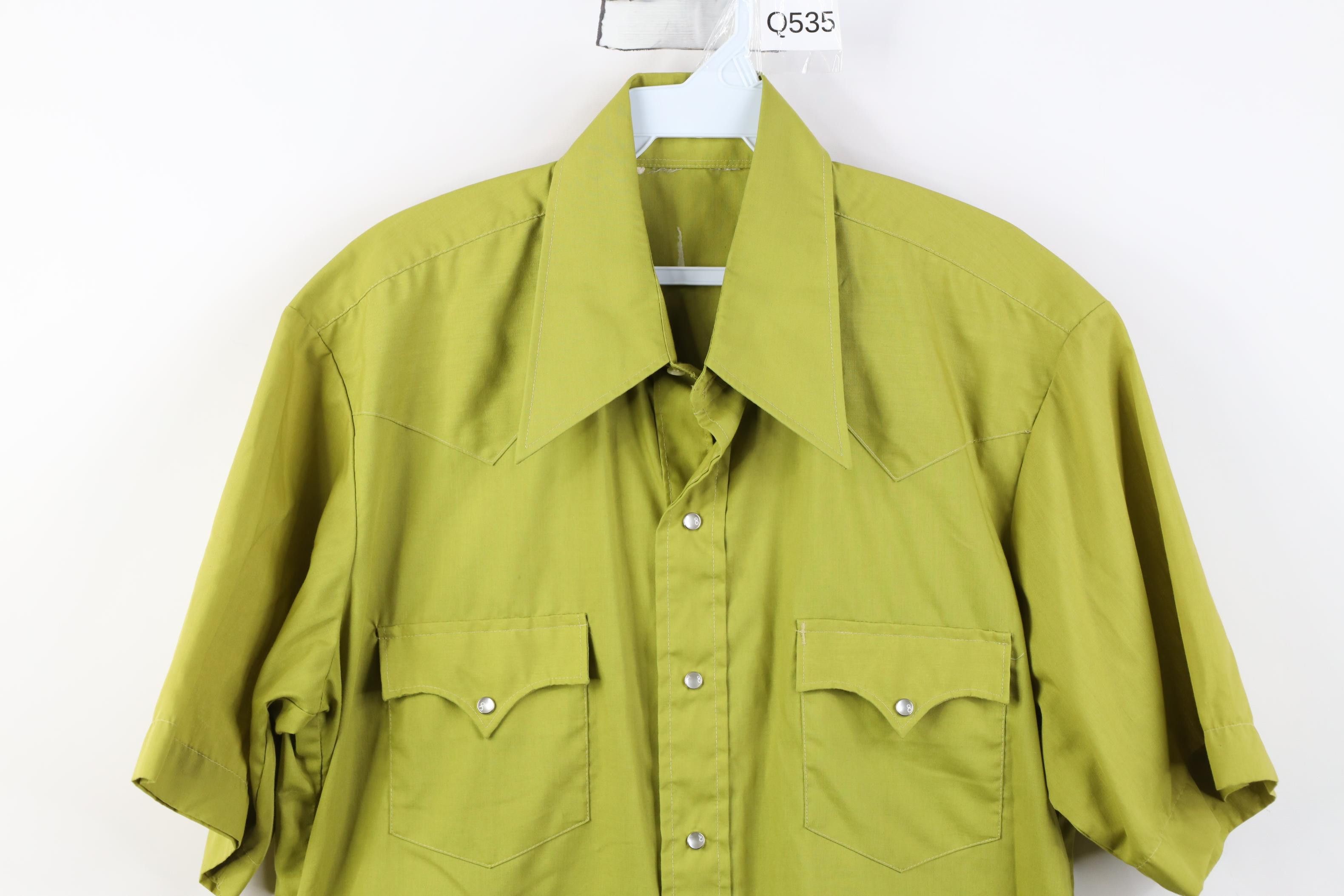 Vintage Vintage 70s Rockabilly Cowboy Rodeo Dagger Collar Shirt Size US XL / EU 56 / 4 - 2 Thumbnail