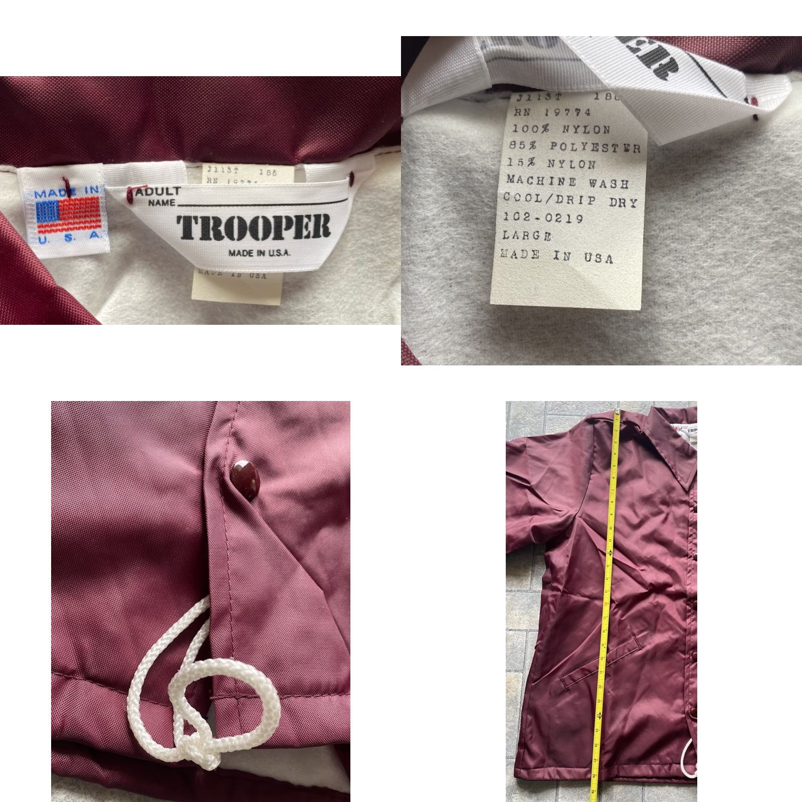Roper VINTAGE Trooper Jacket Red Men’s Large Nylon Polyester VTG Made In USA Jacket Mens L Red Nylon Polyester VTG Taco Bell Size US L / EU 52-54 / 3 - 8 Thumbnail