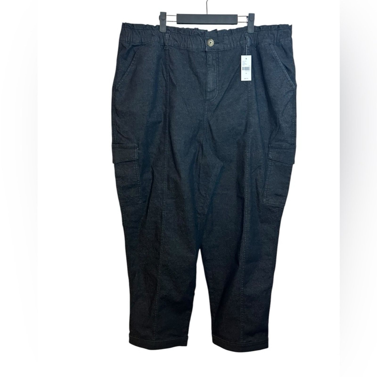 Other Nwt Lane Bryant Black Denim Straight Leg Cargo Pants Size 42" / US 20 - 1 Thumbnail